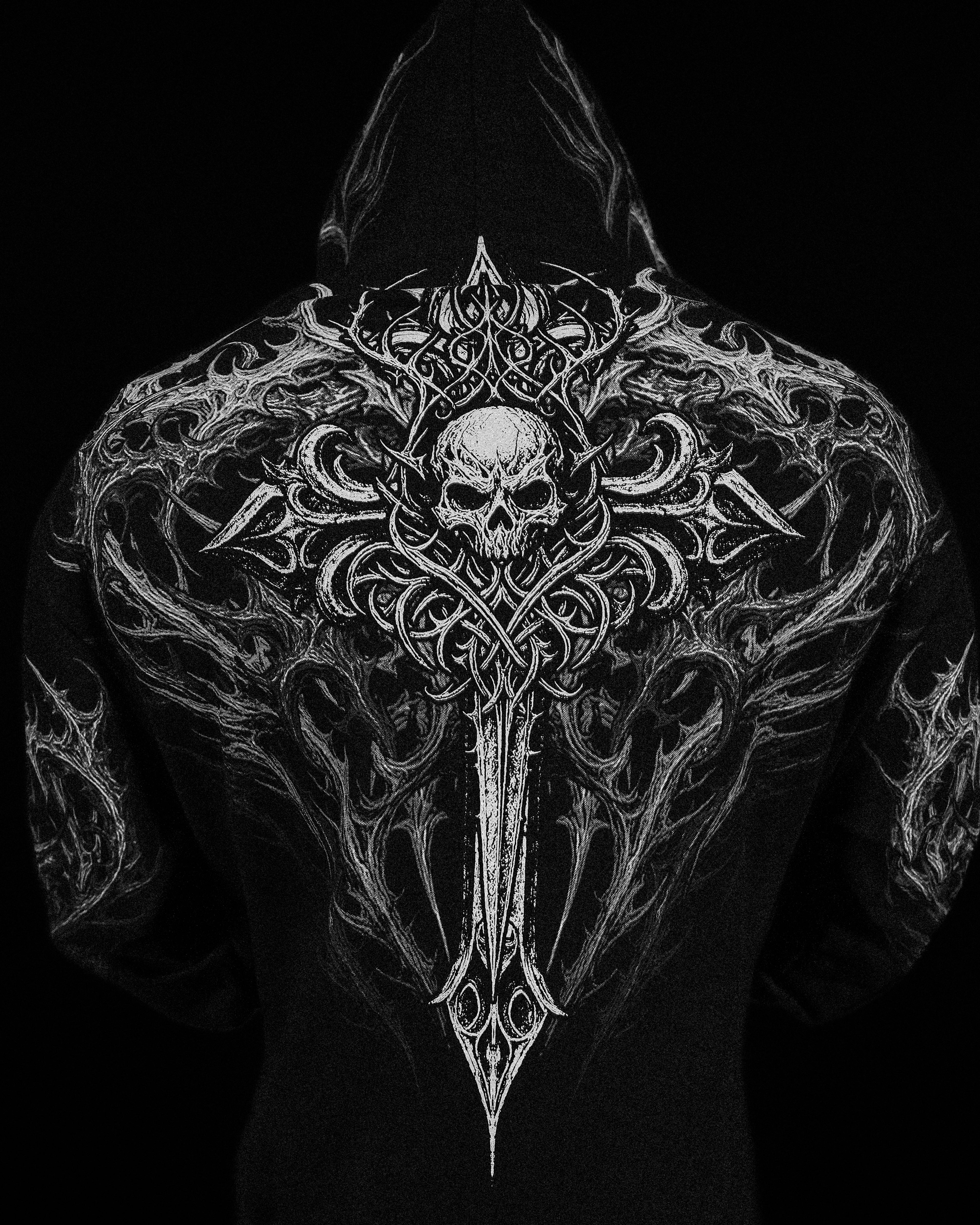 Heavenly Knight Oversized Zip-up Hoodie [MIDNIGHT]-Coordom