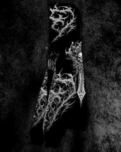 Heavenly Knight Oversized Zip-up Hoodie [VOID BLACK]-Coordom