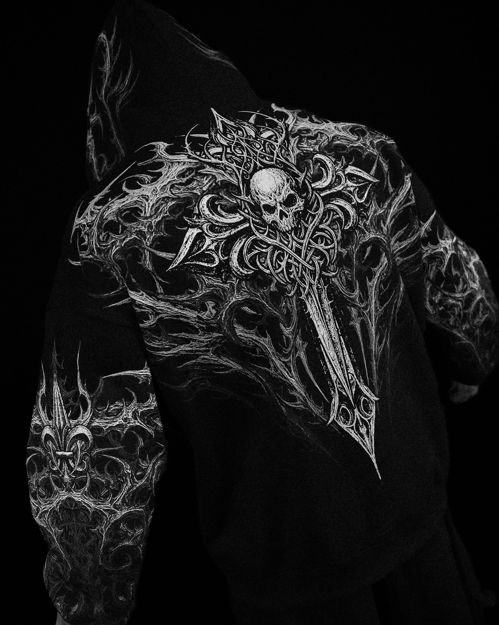 Heavenly Knight Oversized Zip-up Hoodie [MIDNIGHT]-Coordom