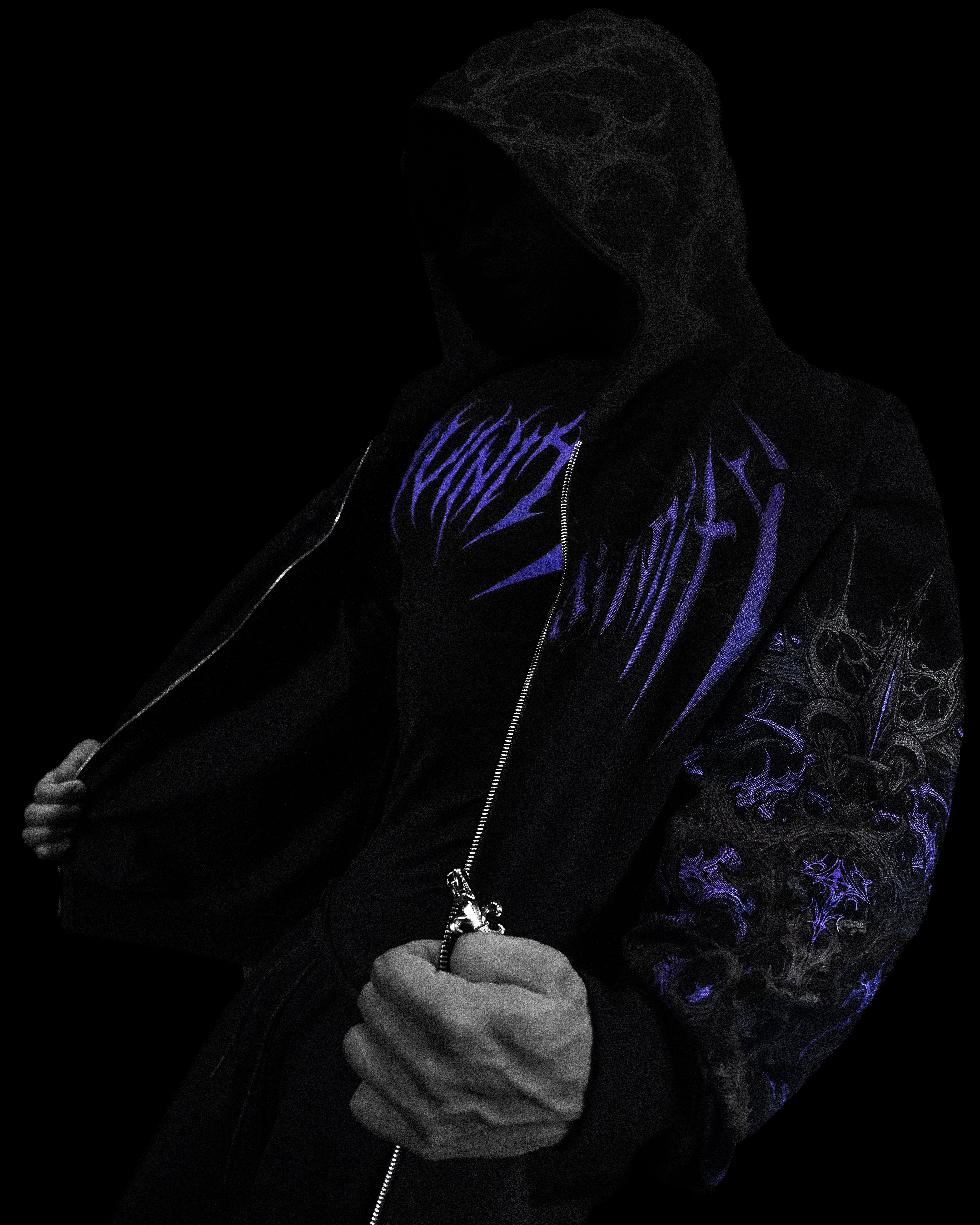 Heavenly Knight Oversized Zip-up Hoodie [DUSK]-Coordom