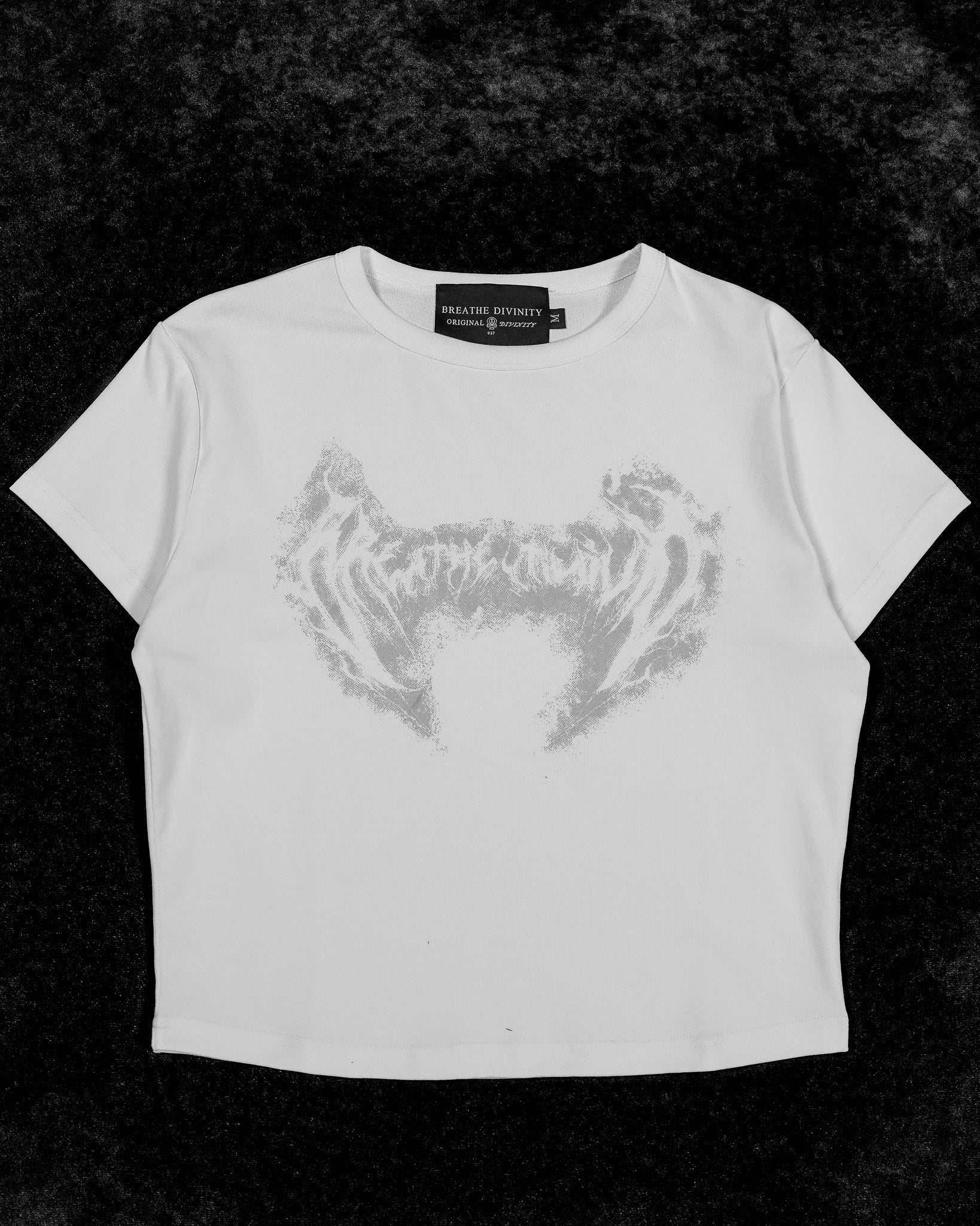 Essential Cropped baby T-shirt [DIVINE WHITE]-Coordom