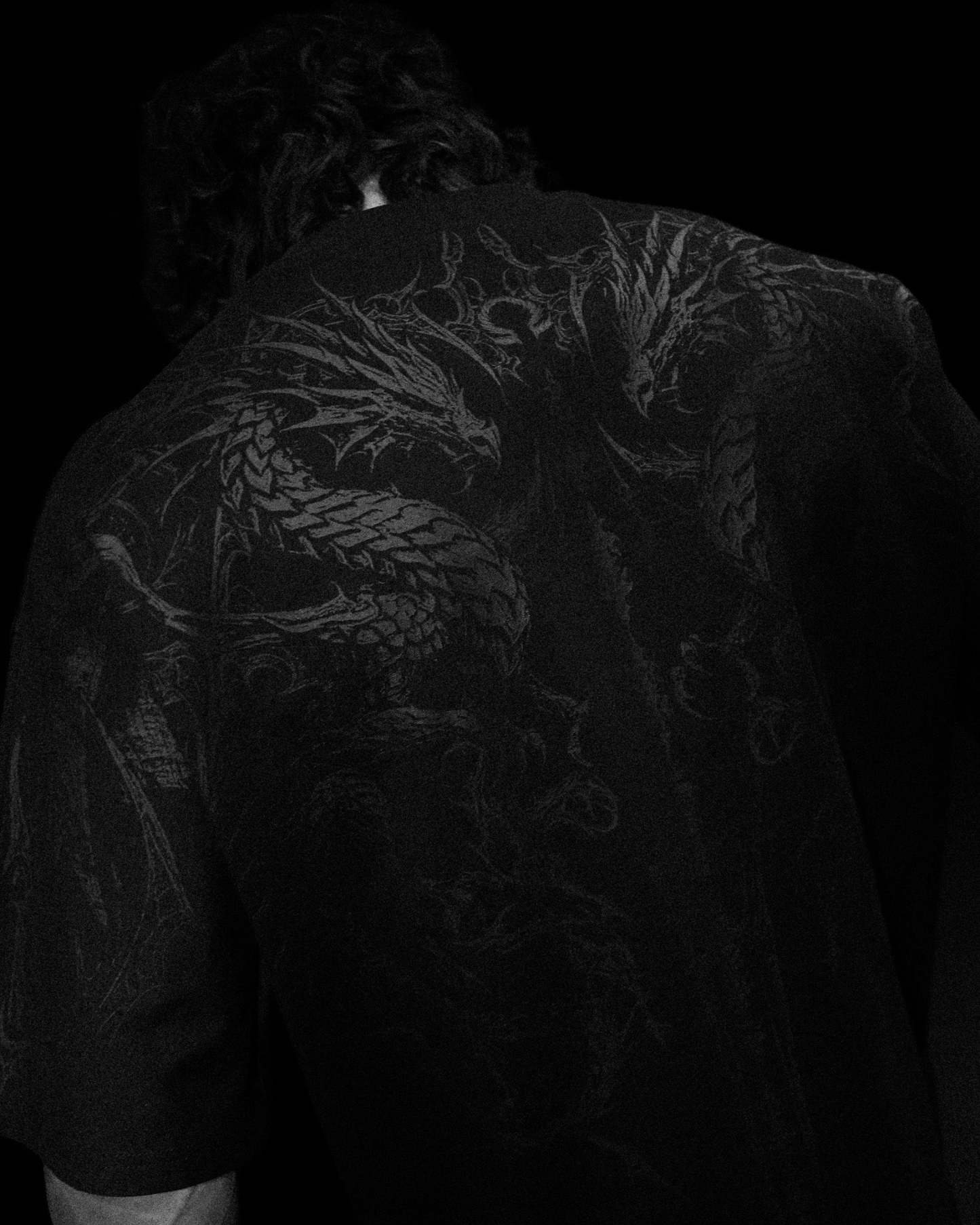 Dragon Blade Oversized T-shirt [DARKNESS]-Coordom
