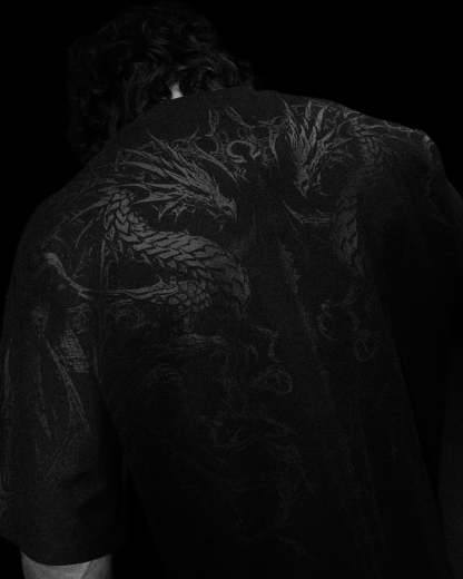 Dragon Blade Oversized T-shirt [DARKNESS]-Coordom