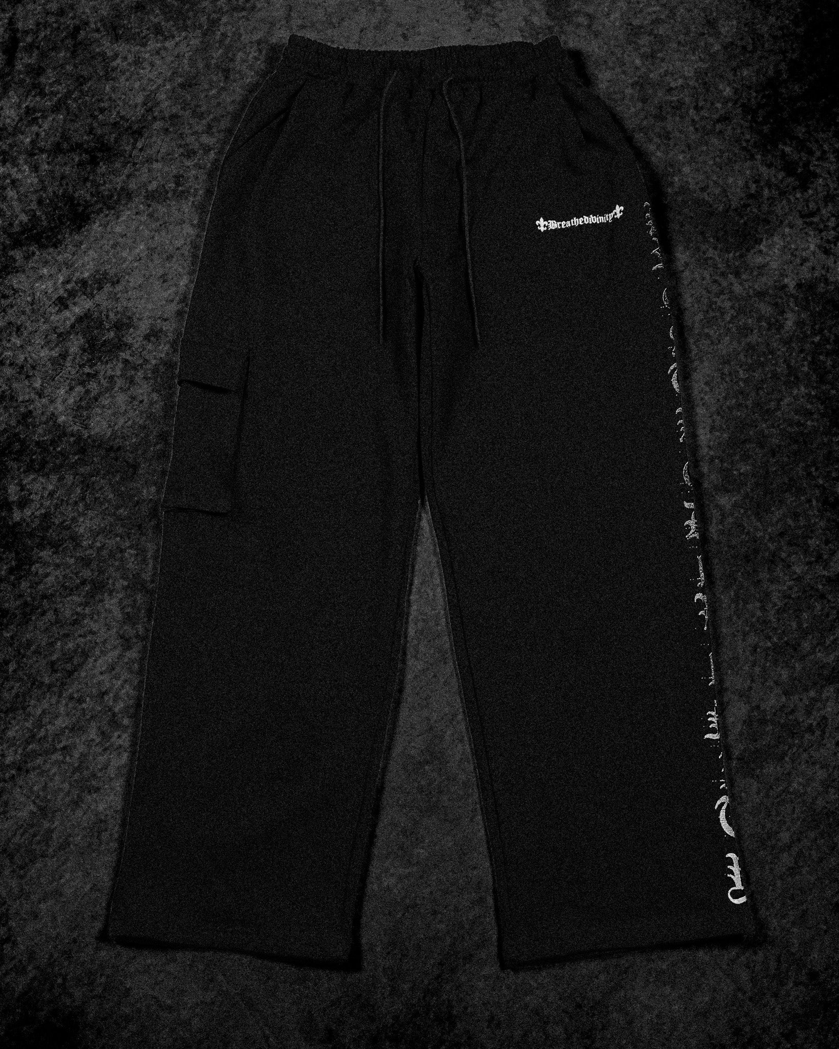 Elegant Uncuffed luxury sweatpants [VOID BLACK]-Coordom
