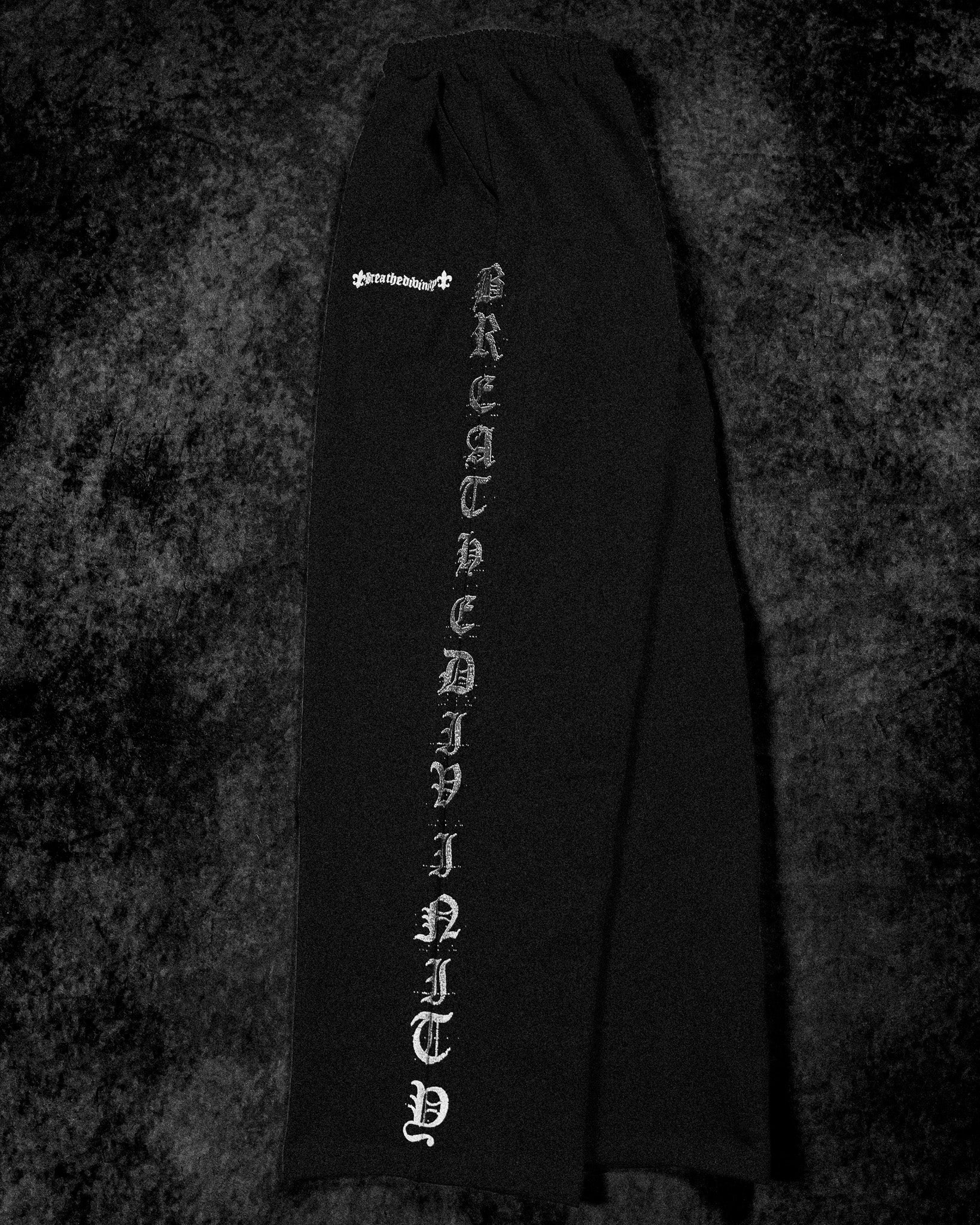 Elegant Uncuffed luxury sweatpants [VOID BLACK]-Coordom