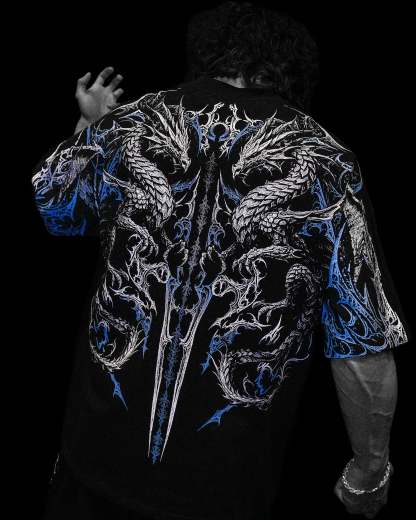 Dragon Blade Oversized T-shirt [FROST]-Coordom