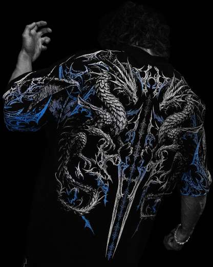 Dragon Blade Oversized T-shirt [FROST]-Coordom
