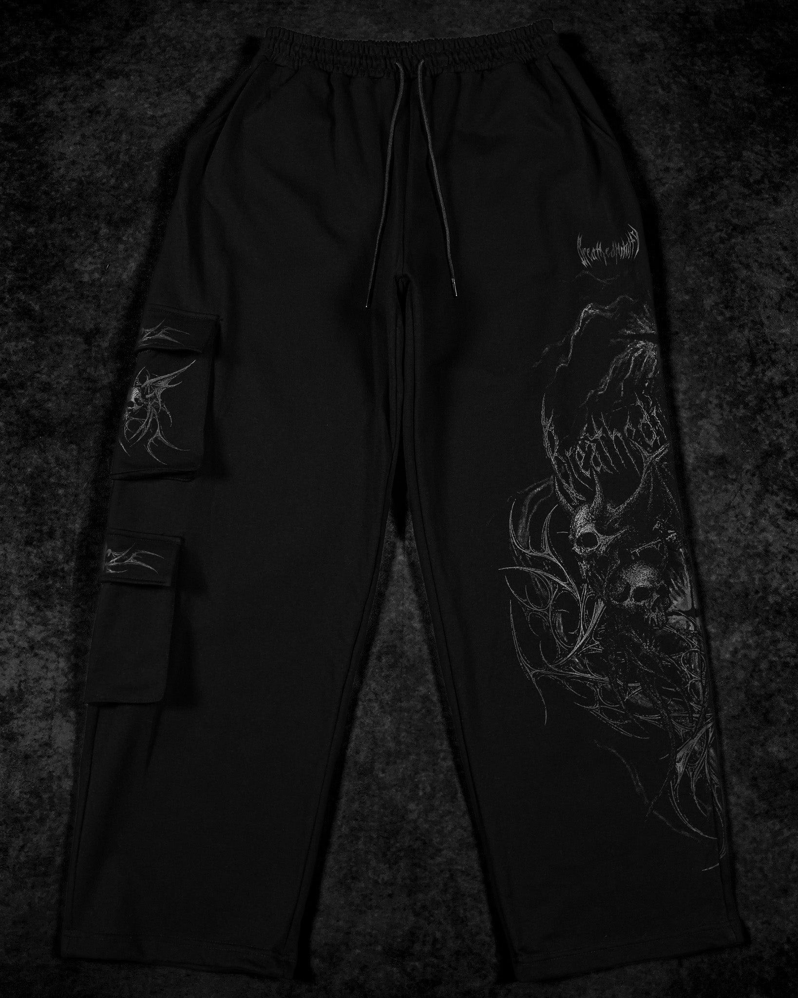 Deathwing Banana Shape Uncuffed Luxury Cargos [DARKNESS]-Coordom
