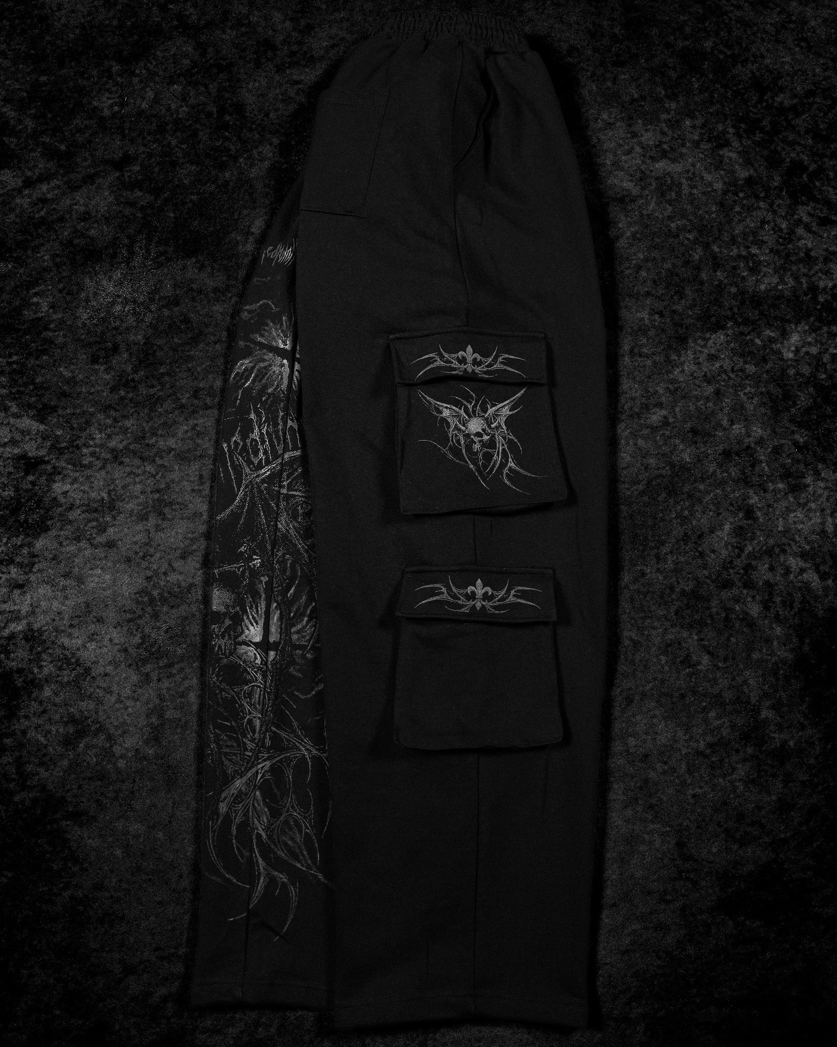 Deathwing Banana Shape Uncuffed Luxury Cargos [DARKNESS]-Coordom