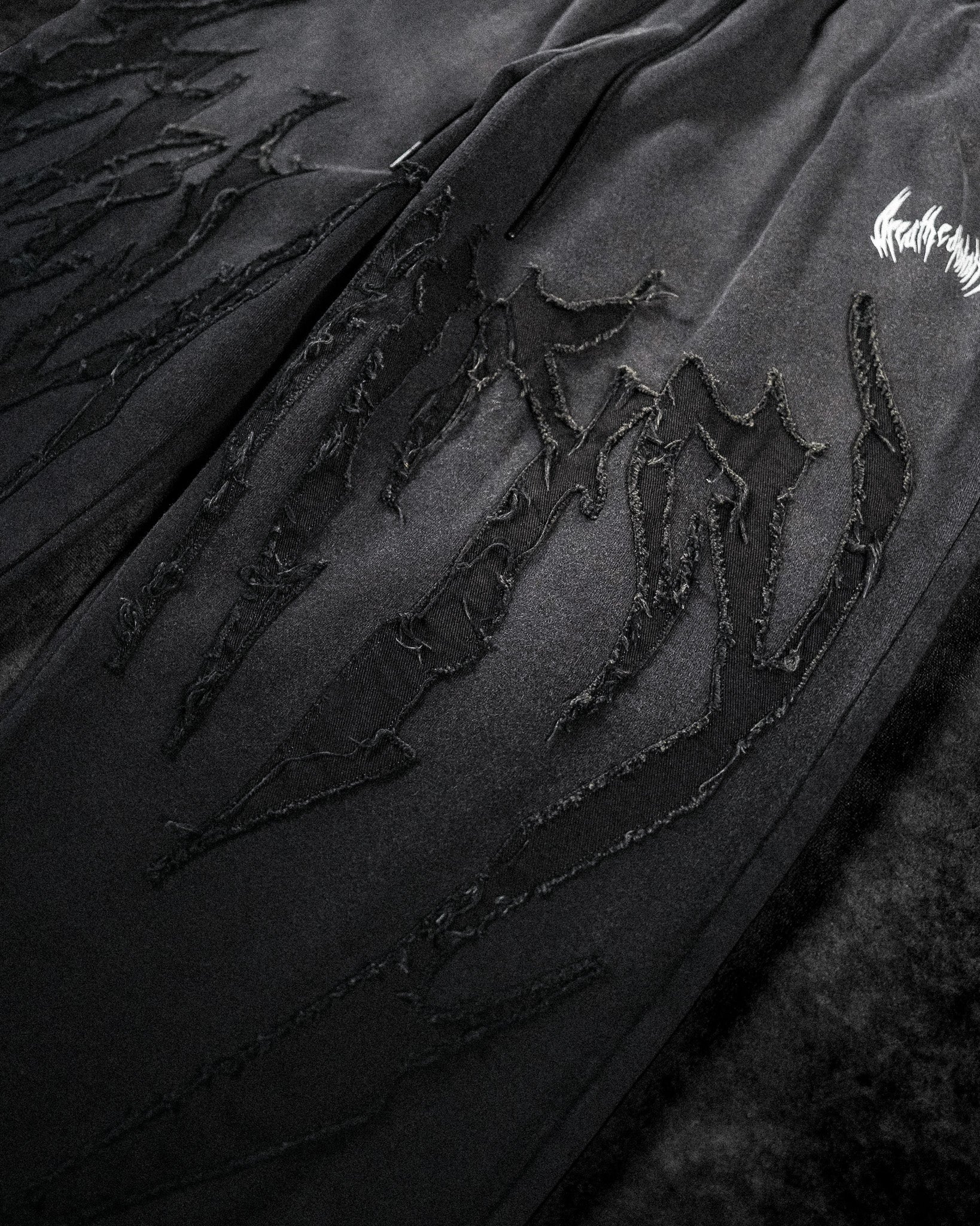 Destroyed Banana Shape sweatpants [SMOKE WASHED]-Coordom