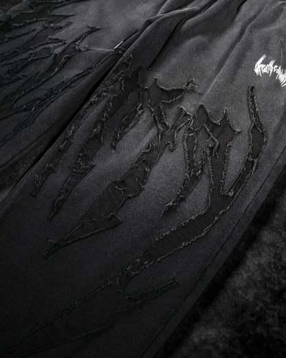 Destroyed Banana Shape sweatpants [SMOKE WASHED]-Coordom