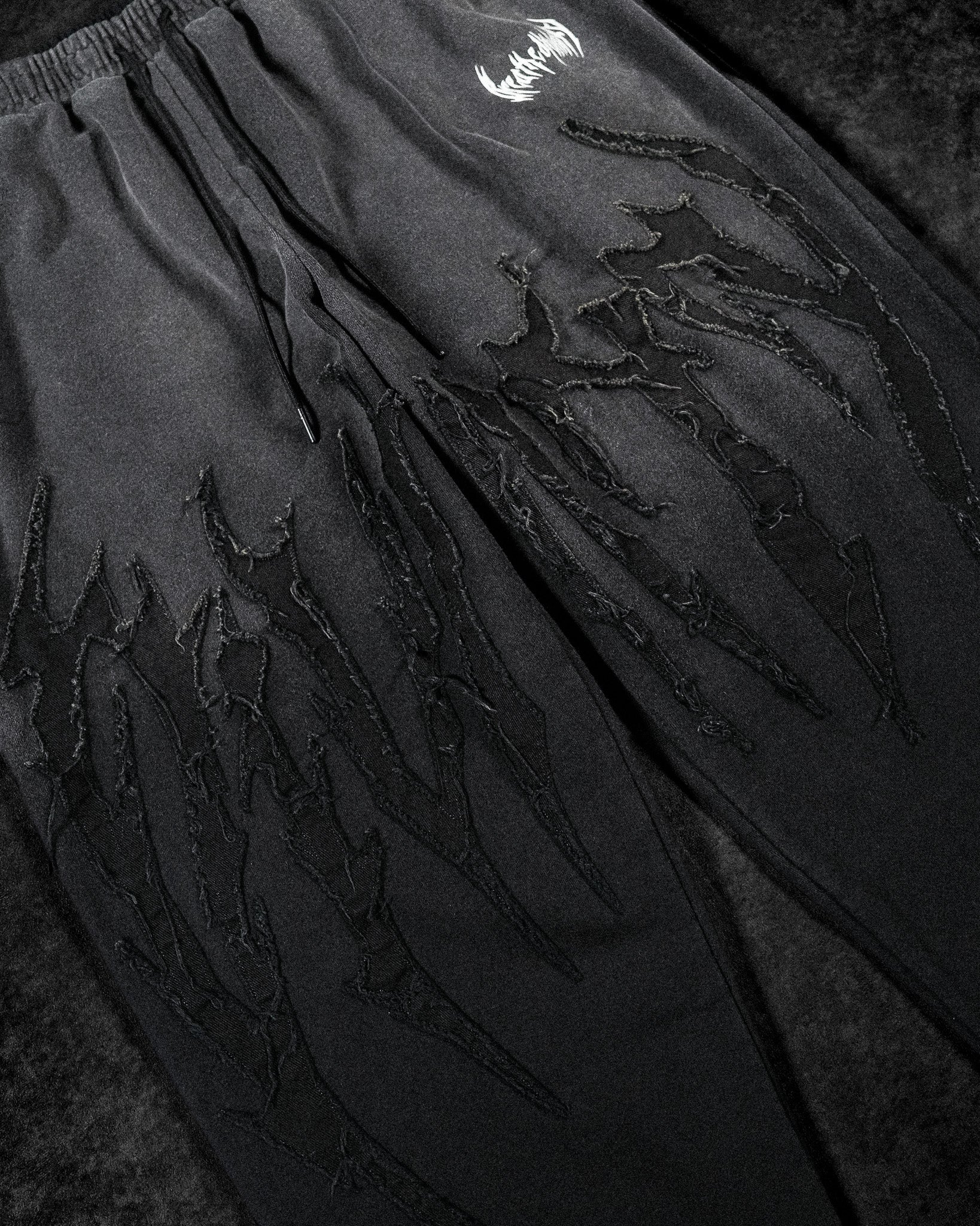 Destroyed Banana Shape sweatpants [SMOKE WASHED]-Coordom