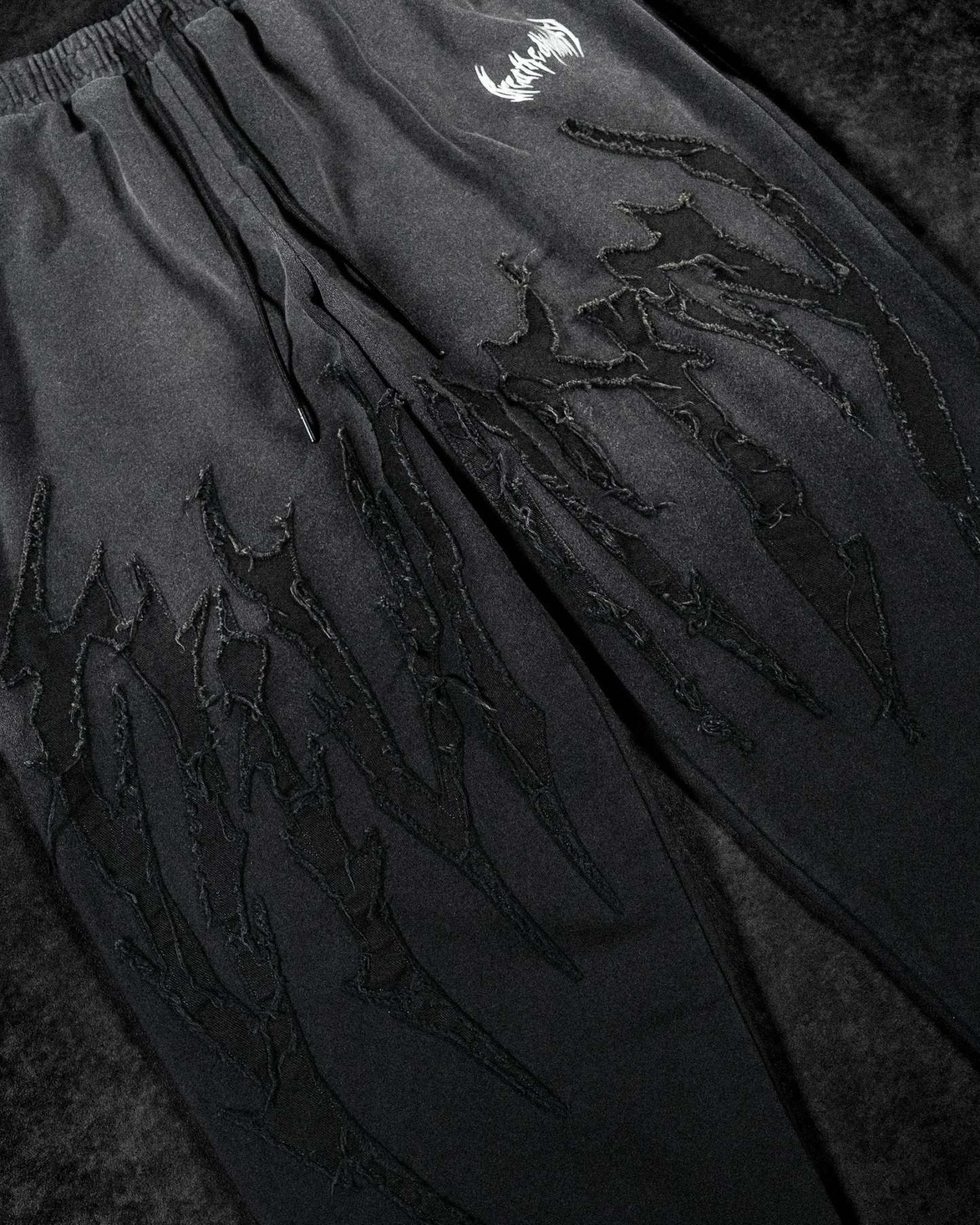 Destroyed Banana Shape sweatpants [SMOKE WASHED]-Coordom