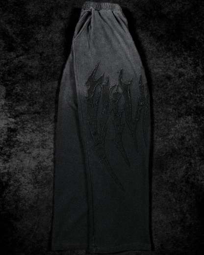 Destroyed Banana Shape sweatpants [SMOKE WASHED]-Coordom