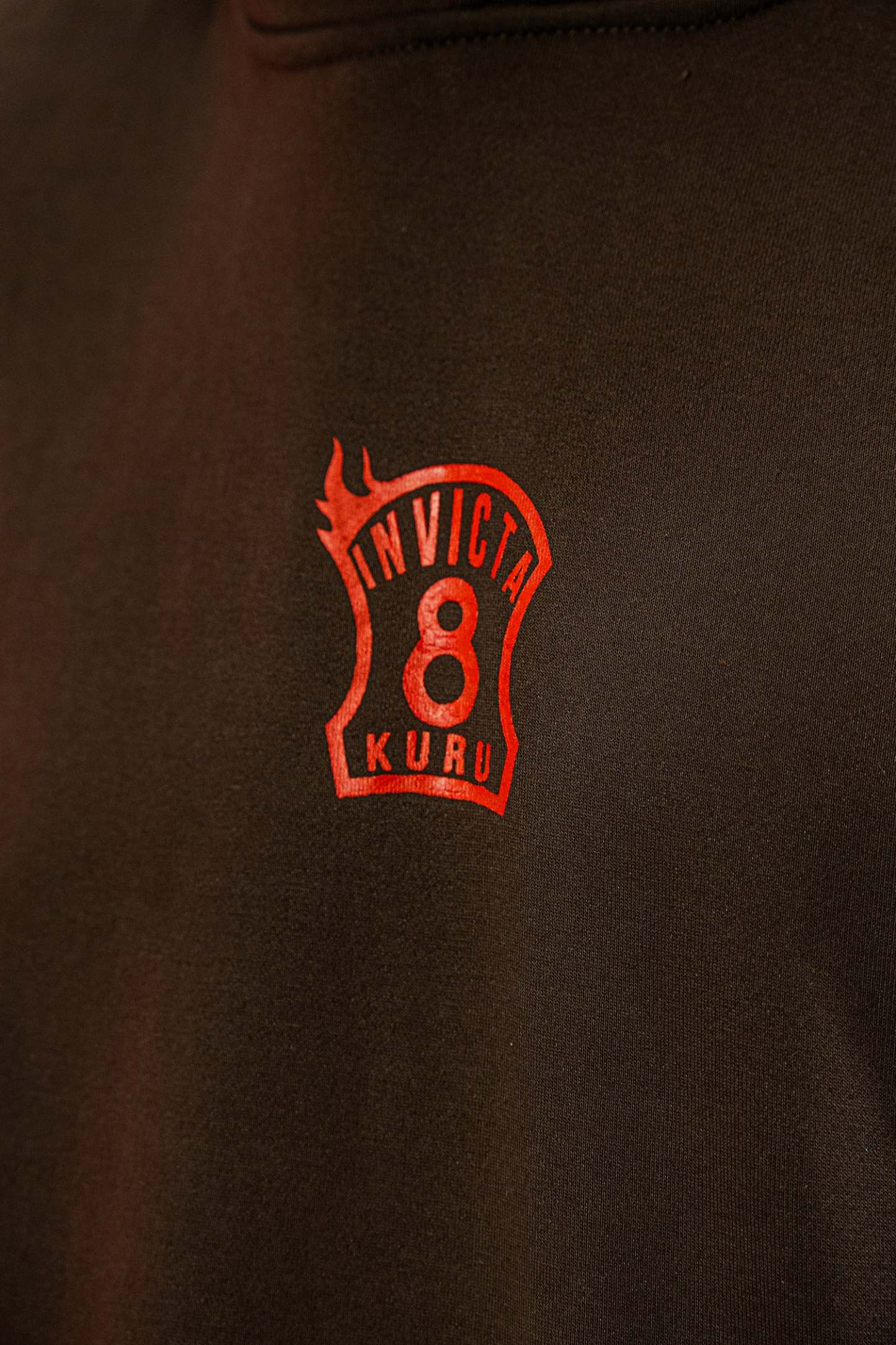 Inferno Embroidery Hoodie - Brown-Coordom