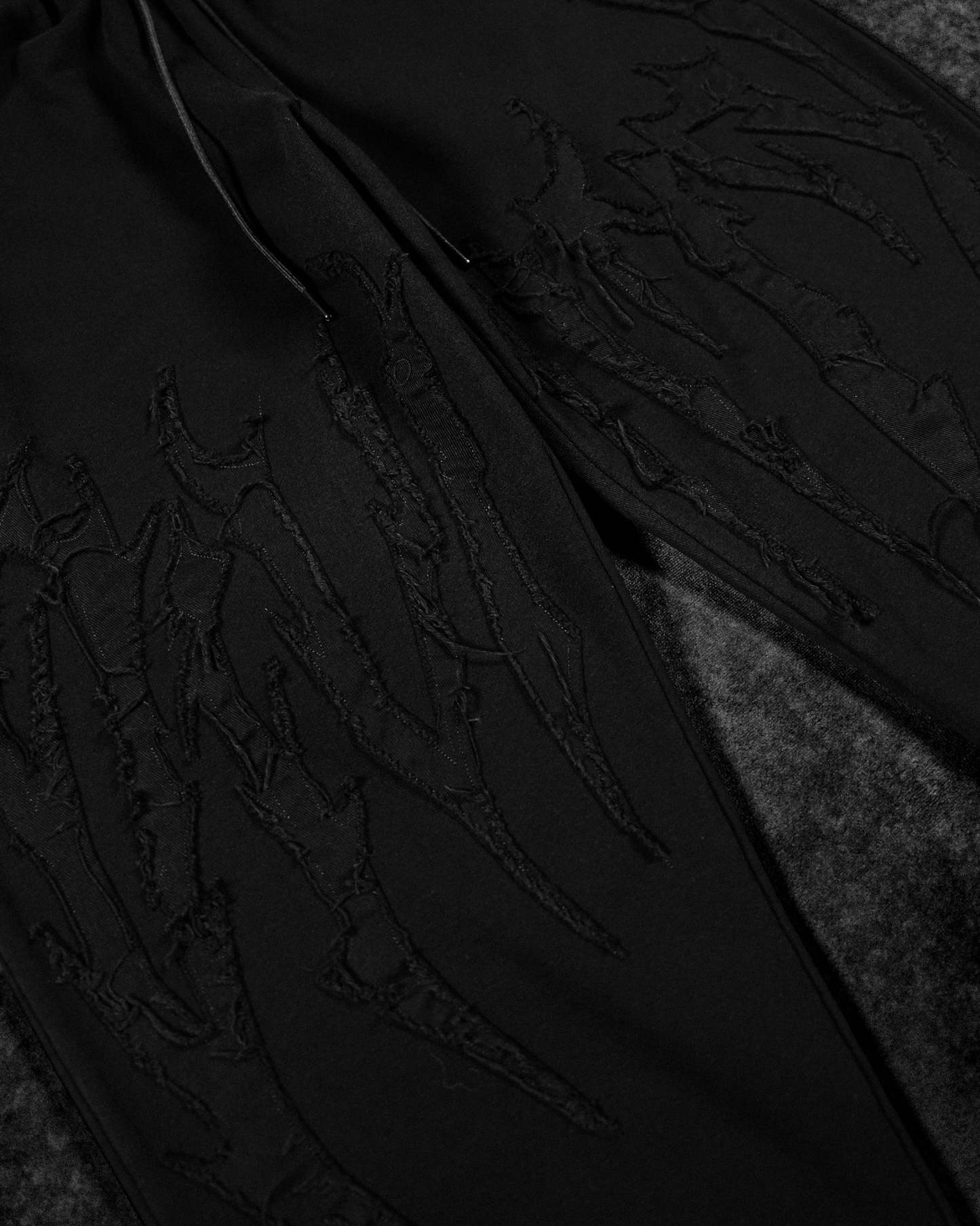 Destroyed Banana Shape sweatpants [DARKNESS]-Coordom