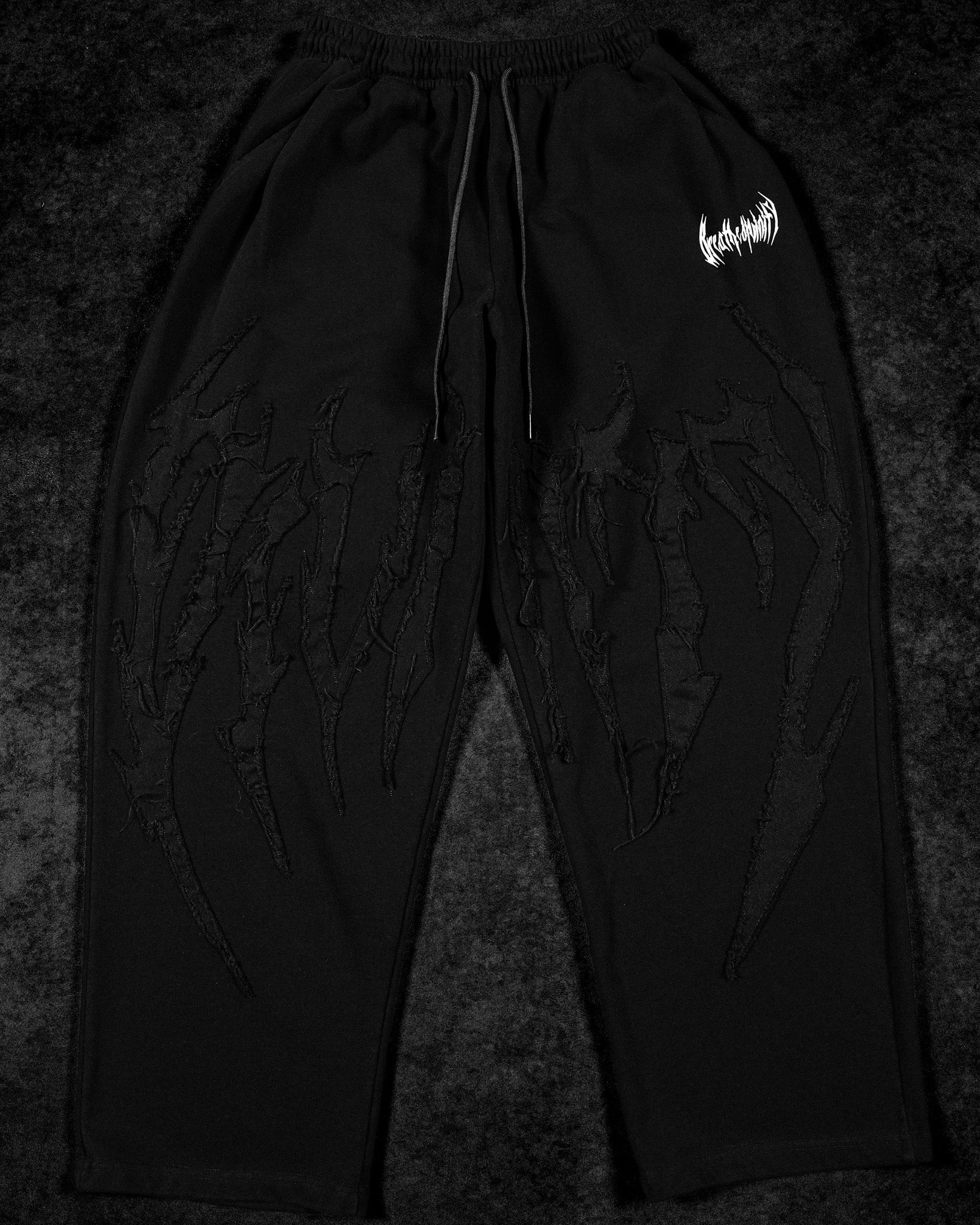 Destroyed Banana Shape sweatpants [DARKNESS]-Coordom