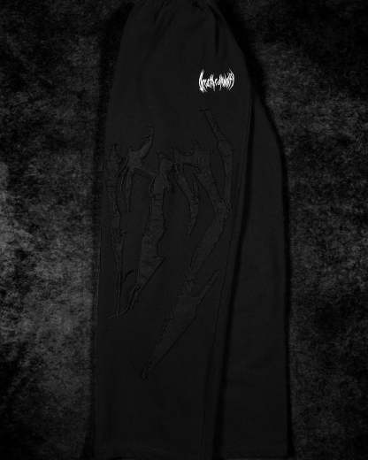 Destroyed Banana Shape sweatpants [DARKNESS]-Coordom