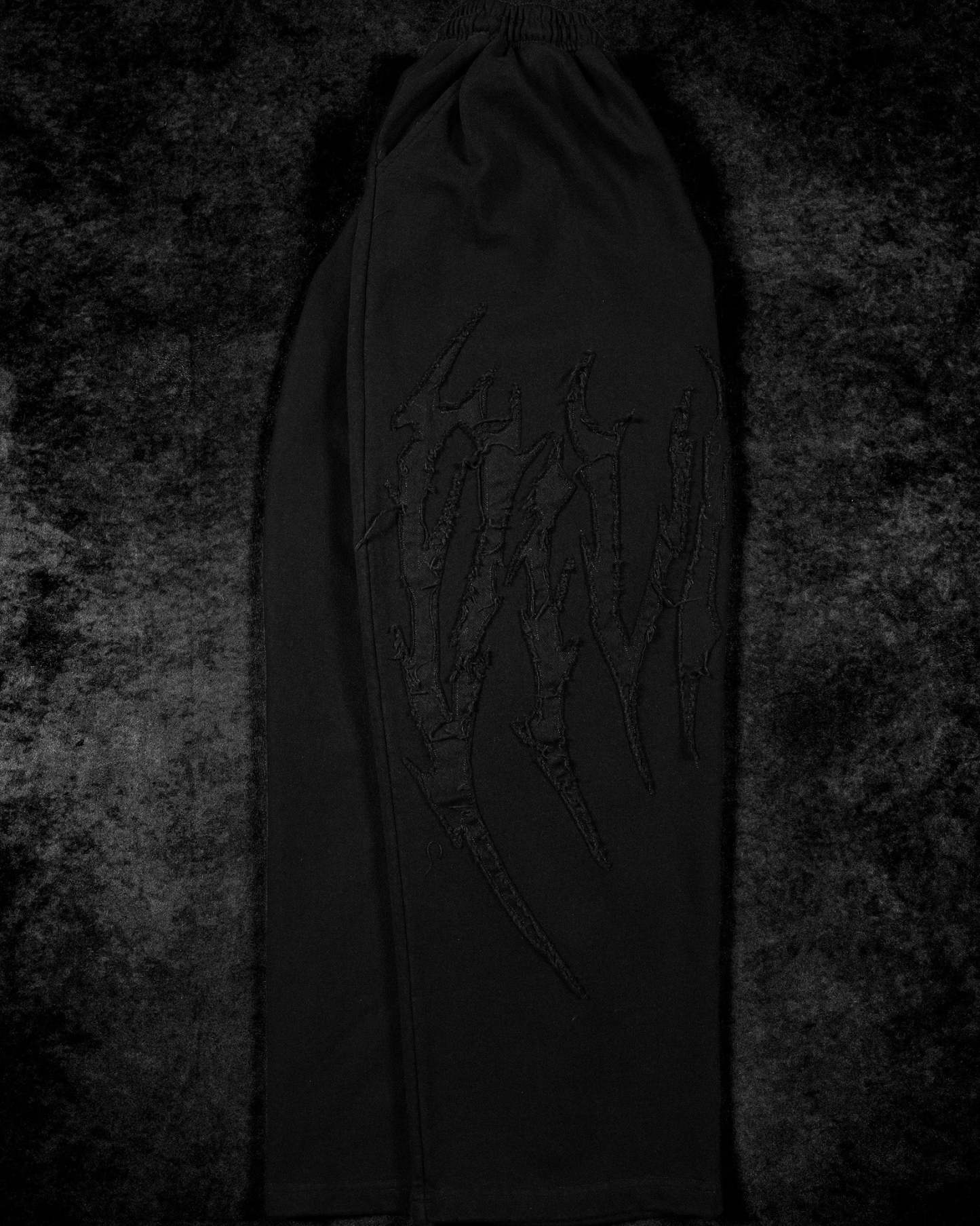 Destroyed Banana Shape sweatpants [DARKNESS]-Coordom