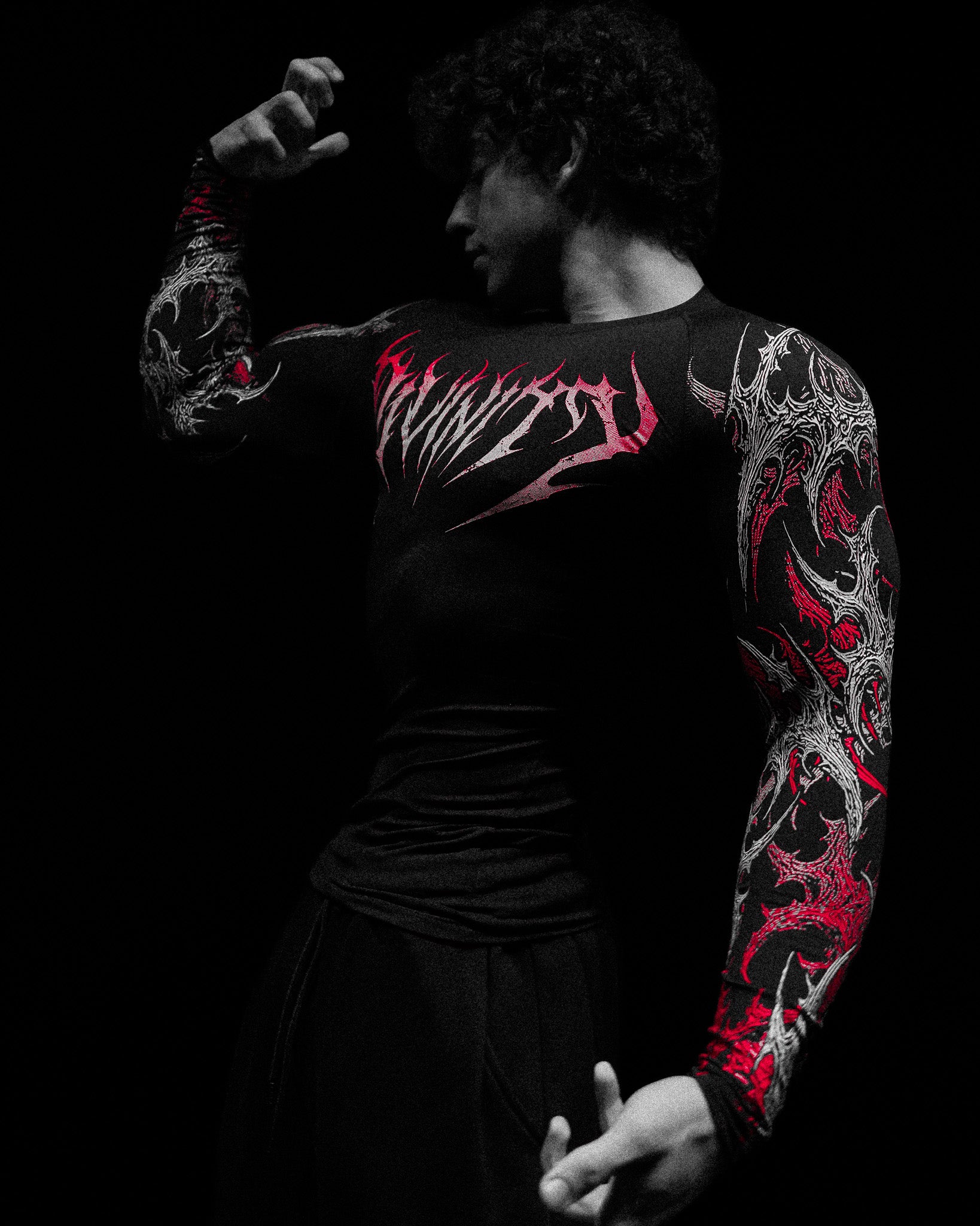 Void Tech™ Infernal longsleeve Compression [HEAVENLY RED]-Coordom