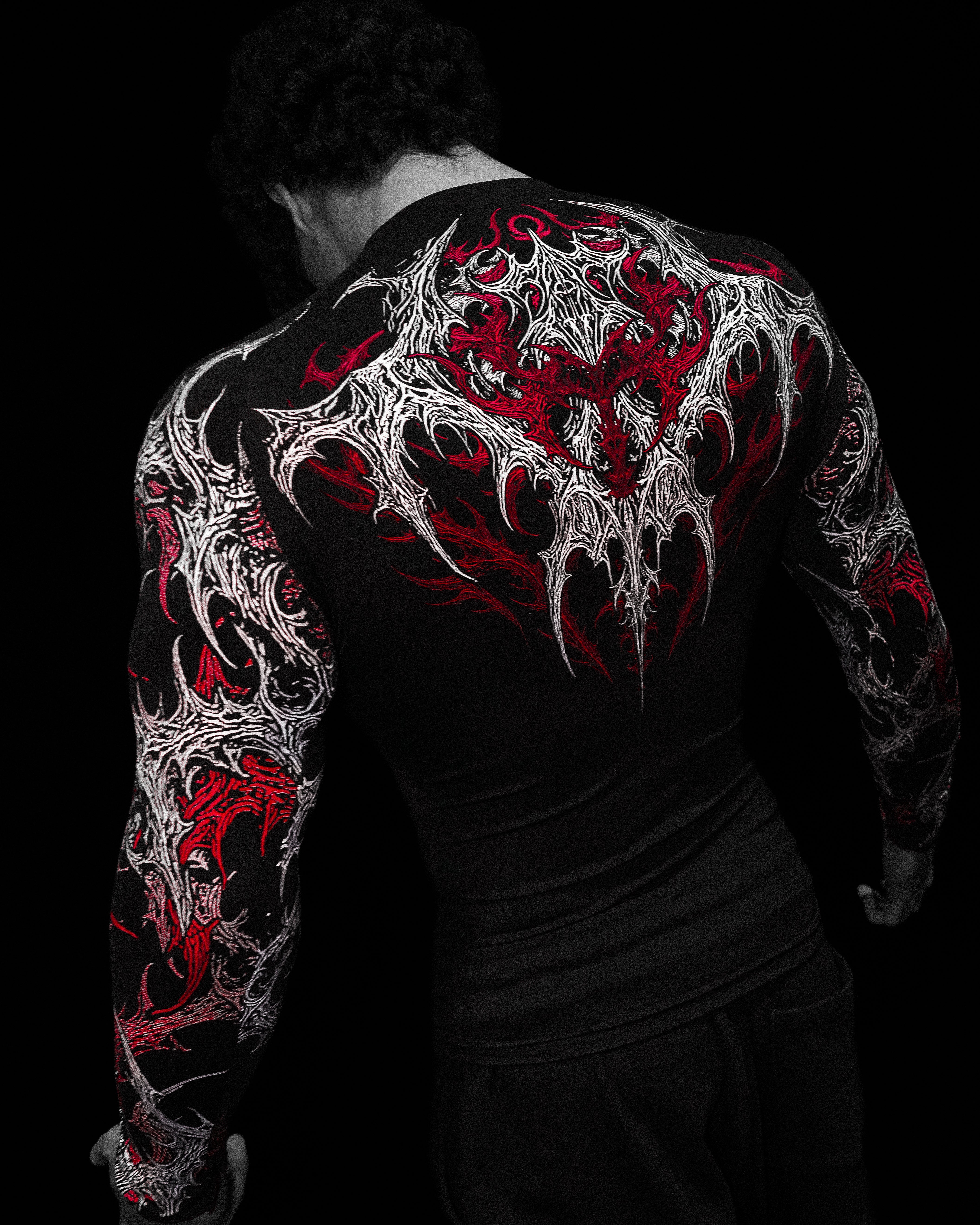 Void Tech™ Infernal longsleeve Compression [HEAVENLY RED]-Coordom