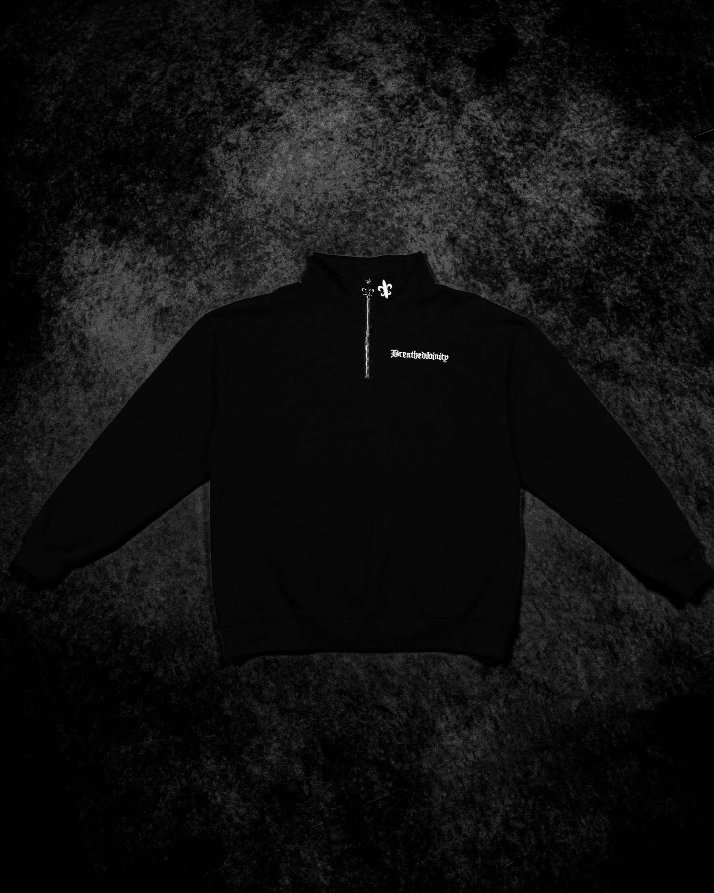 Elegant Quarter zip Crew neck [VOID BLACK]-Coordom