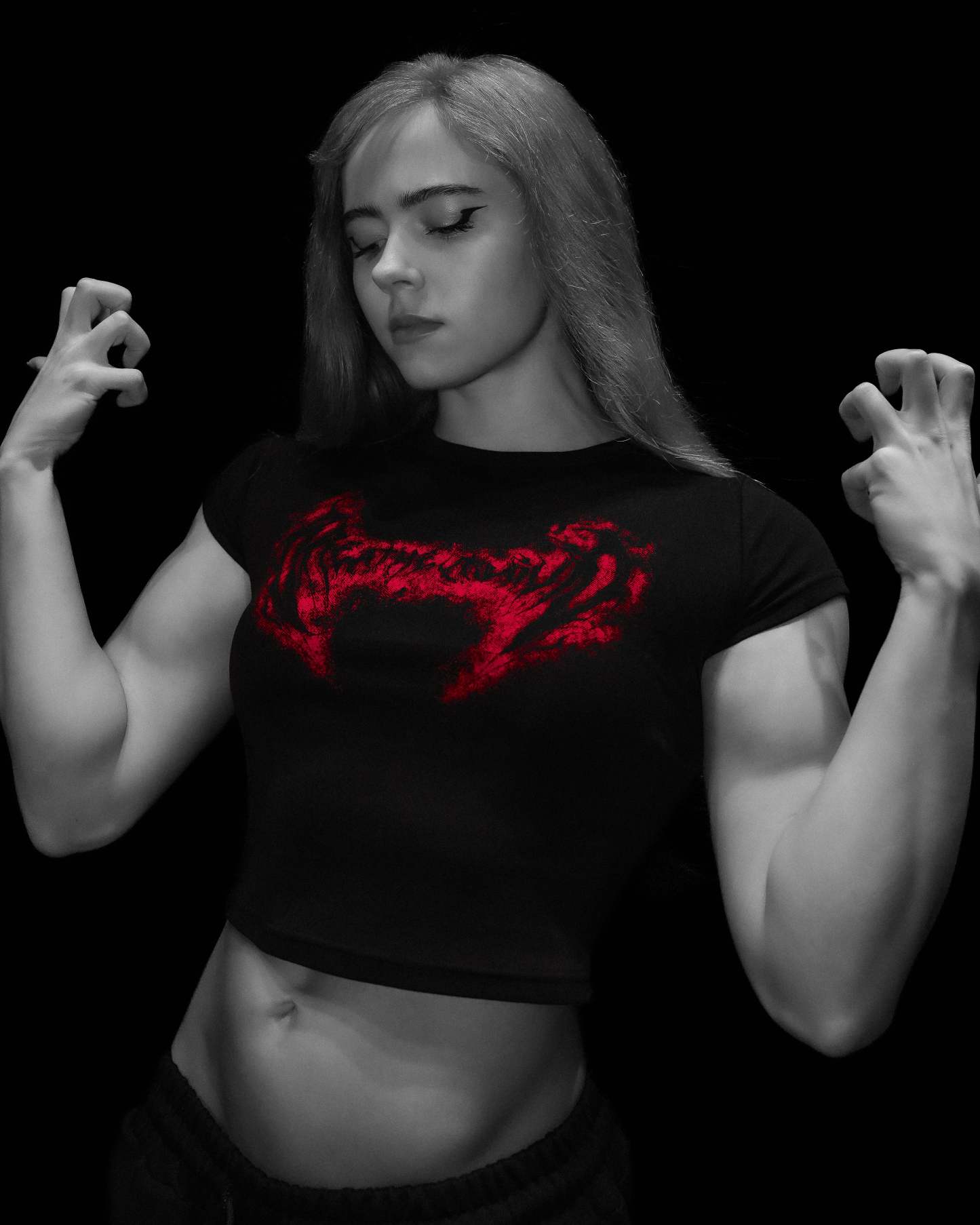 Essential Cropped baby T-shirt [NIGHTMARE]-Coordom