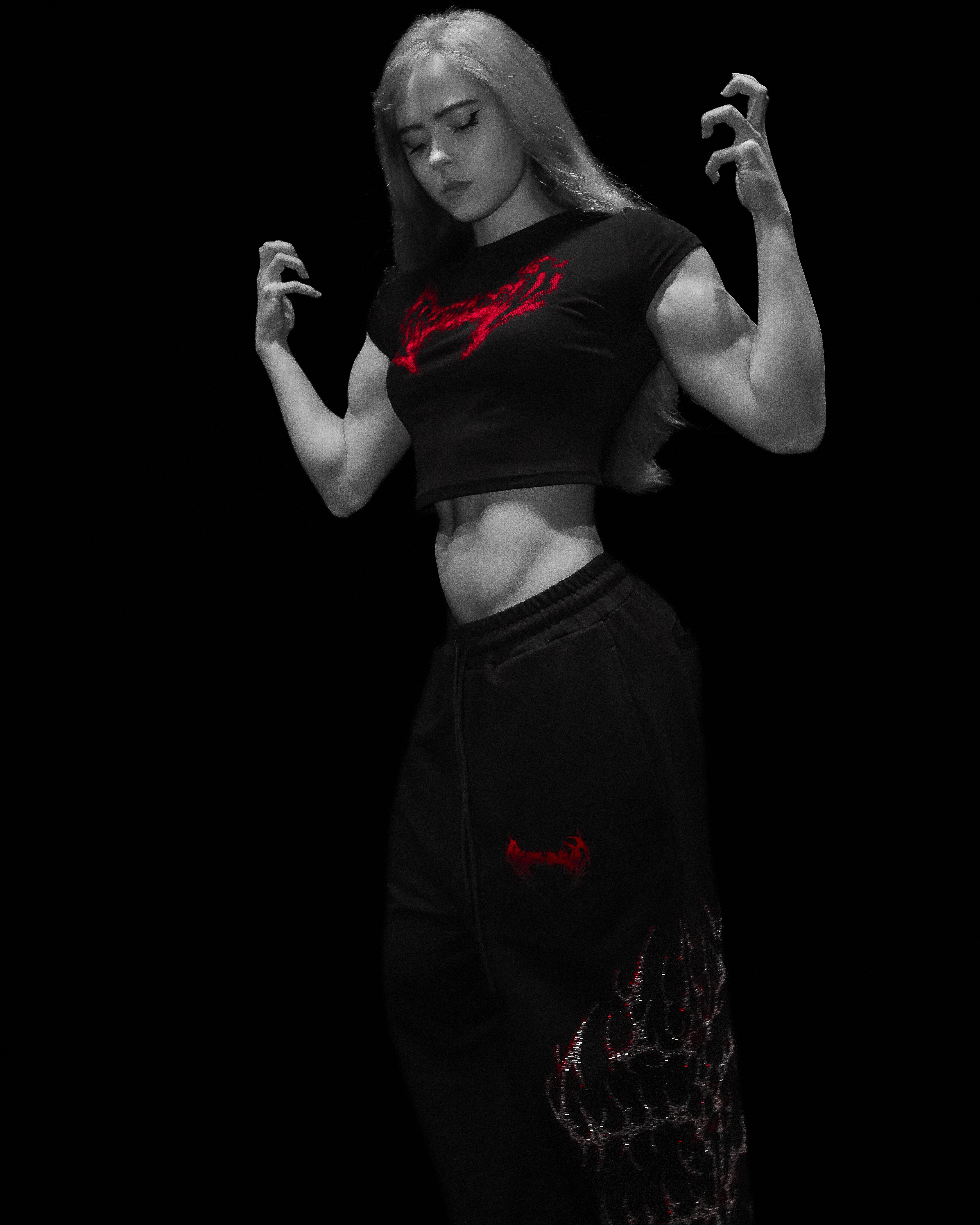 Essential Cropped baby T-shirt [NIGHTMARE]-Coordom