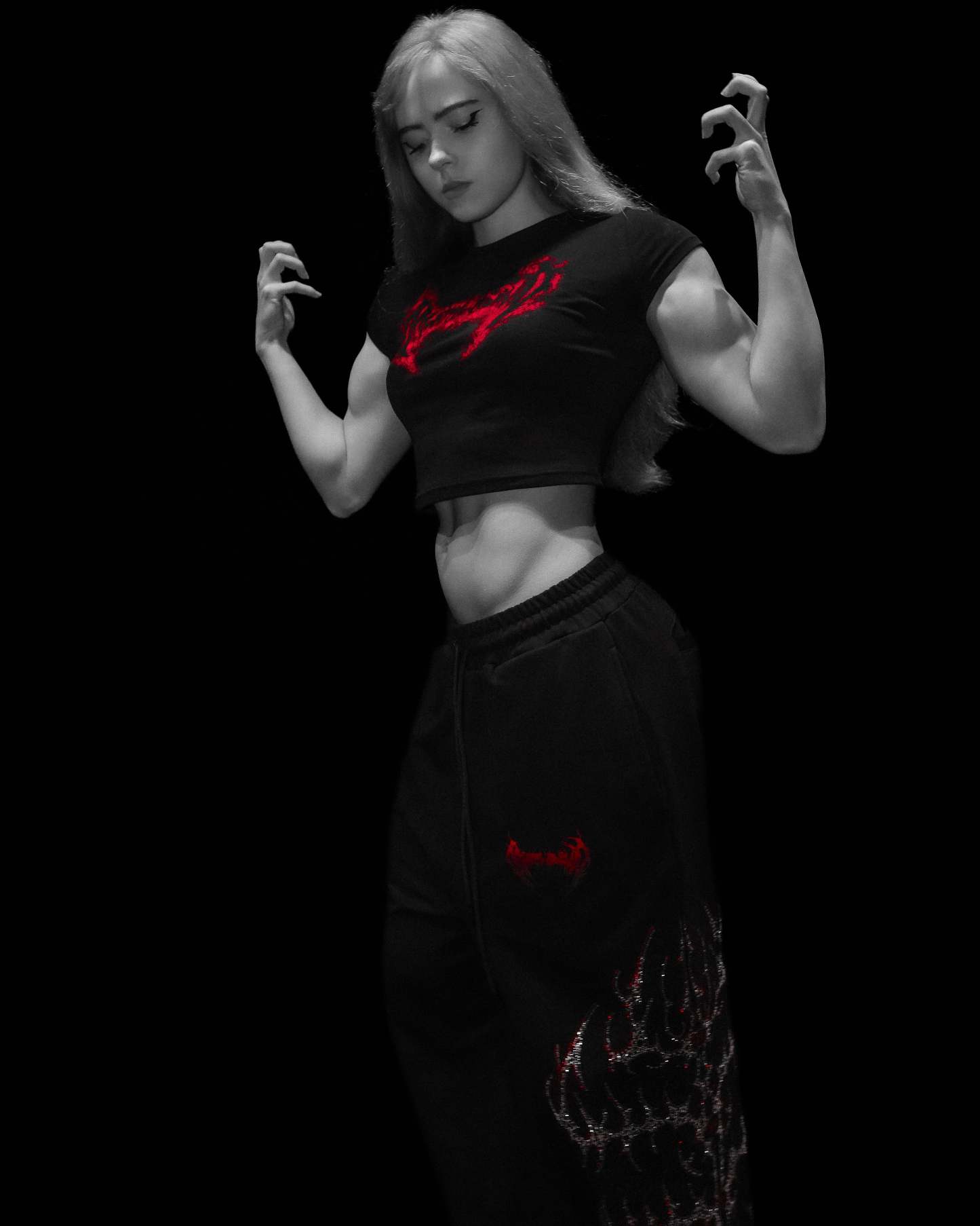 Essential Cropped baby T-shirt [NIGHTMARE]-Coordom