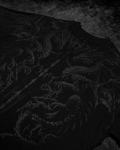 Dragon Blade Oversized T-shirt [DARKNESS]-Coordom