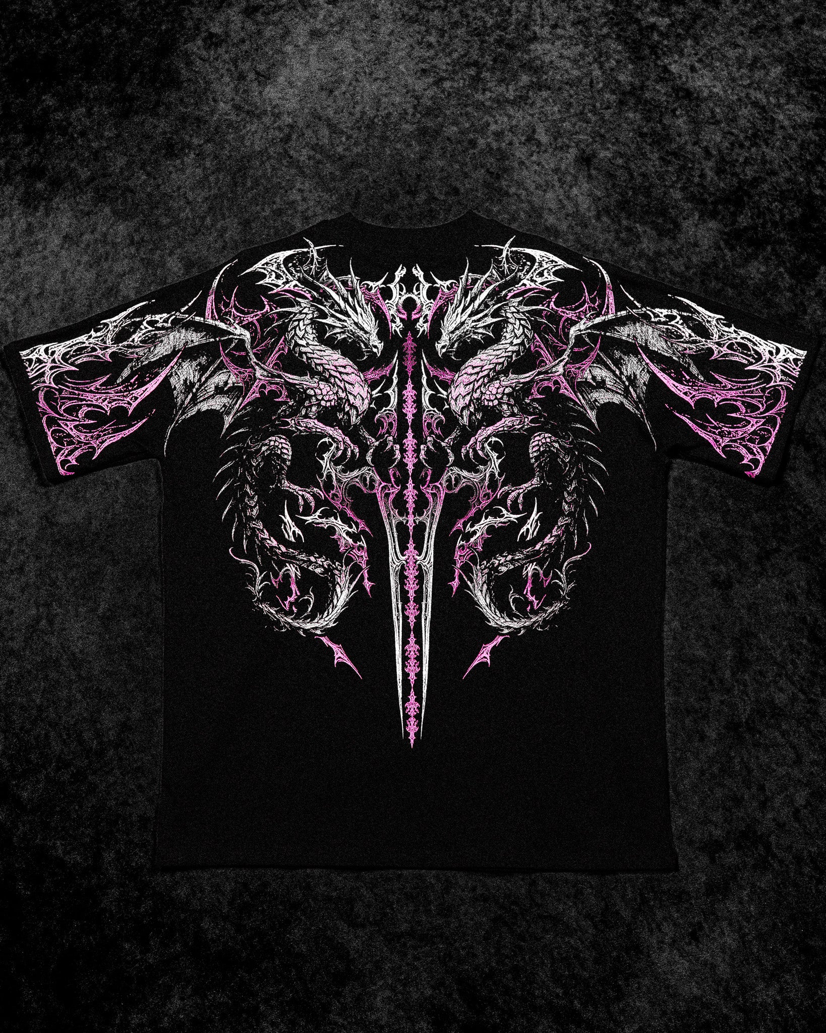 Dragon Blade Oversized T-shirt [BLOSSOM PINK]-Coordom