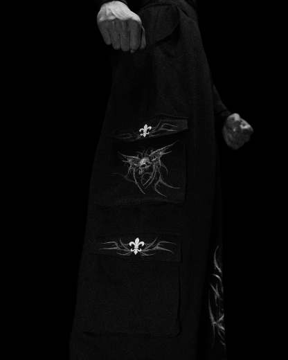 Deathwing Banana Shape Uncuffed Luxury Cargos [VOID BLACK]-Coordom