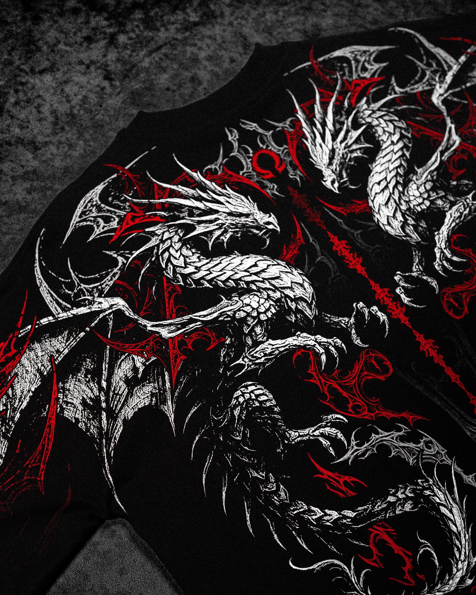 Dragon Blade Oversized T-shirt [HEAVENLY RED]-Coordom