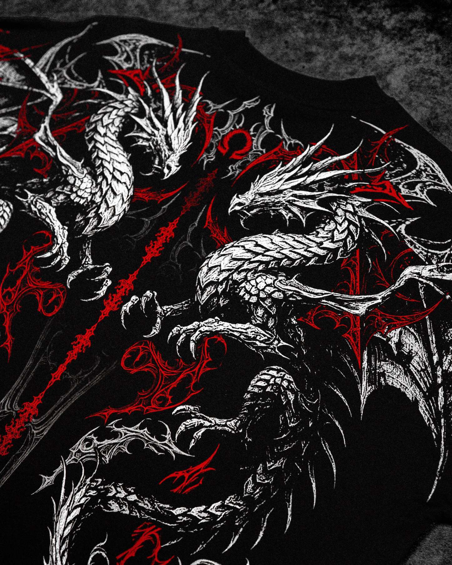 Dragon Blade Oversized T-shirt [HEAVENLY RED]-Coordom
