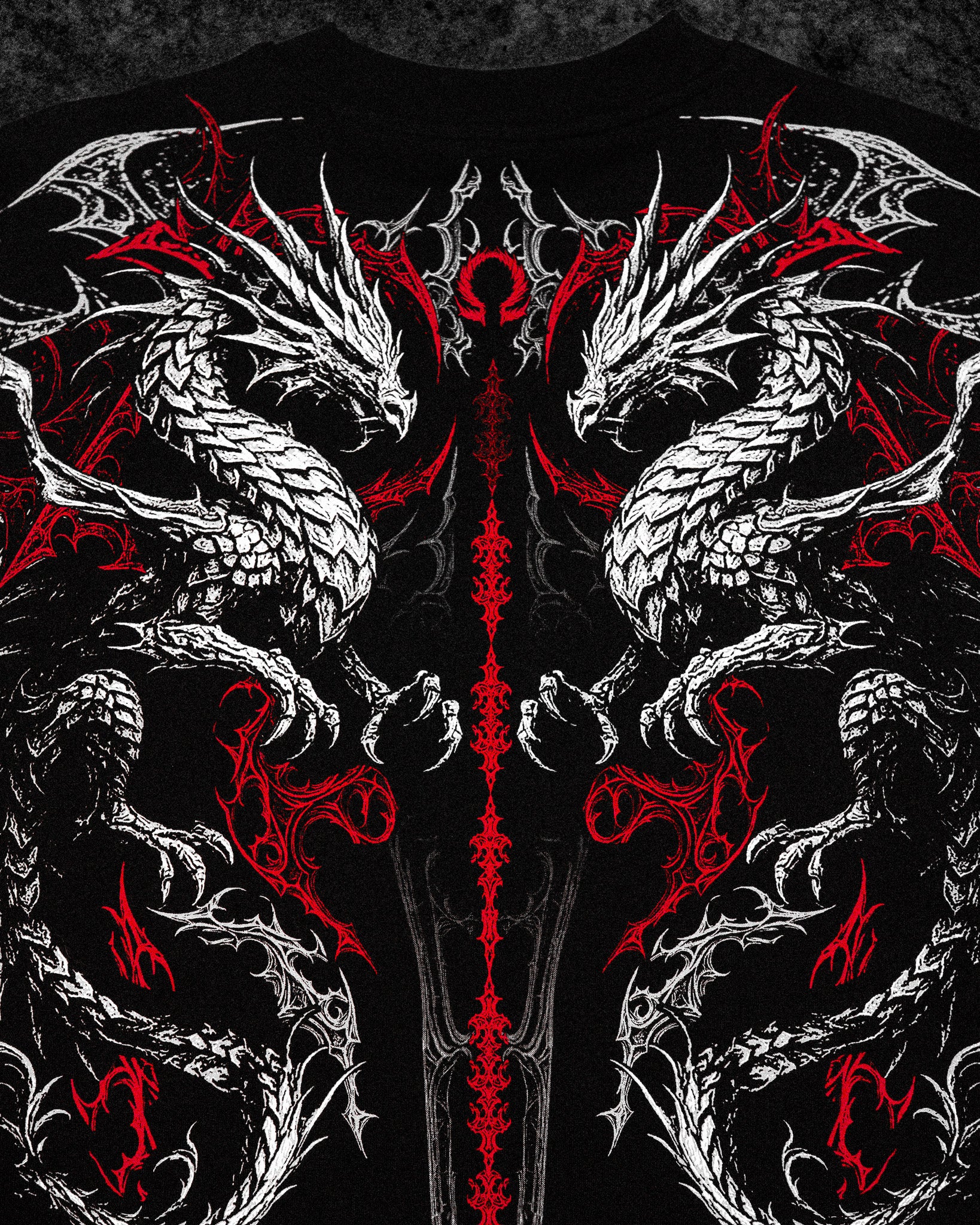 Dragon Blade Oversized T-shirt [HEAVENLY RED]-Coordom