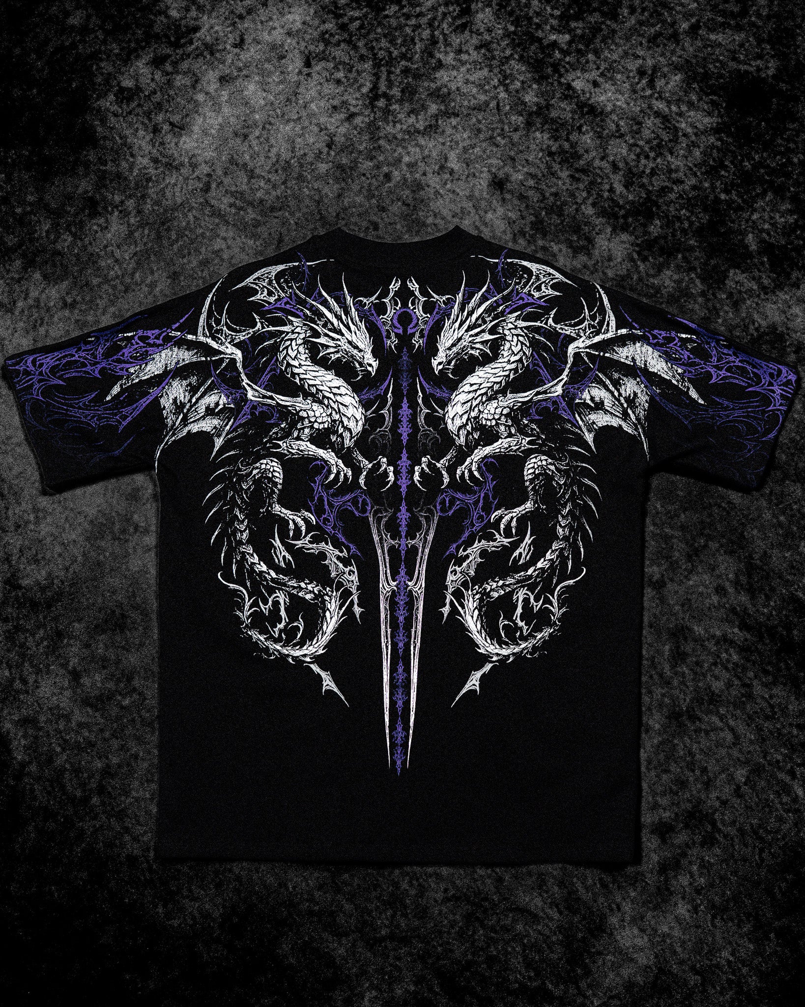 Dragon Blade Oversized T-SHIRT [HOLLOW PURPLE]-Coordom