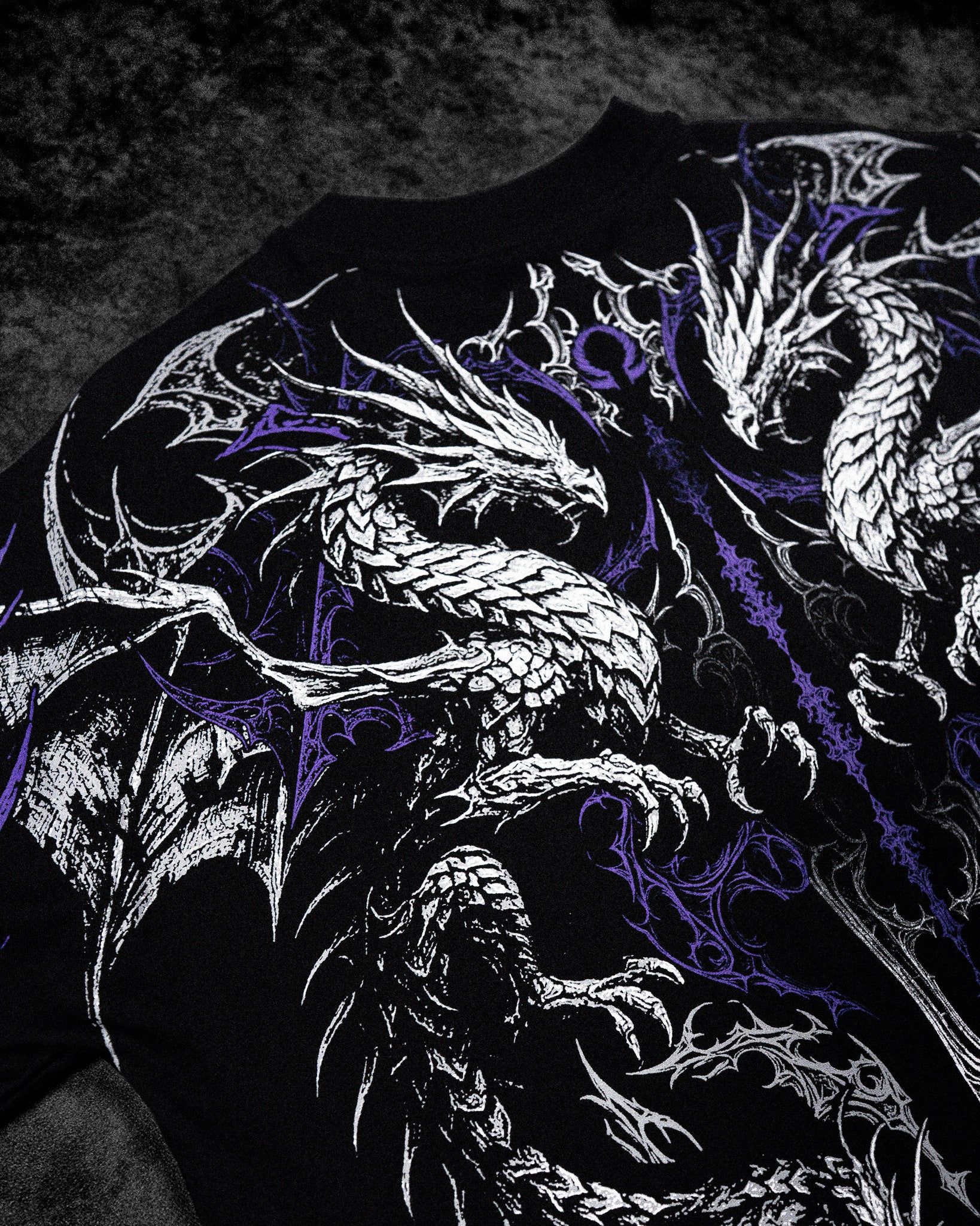 Dragon Blade Oversized T-SHIRT [HOLLOW PURPLE]-Coordom