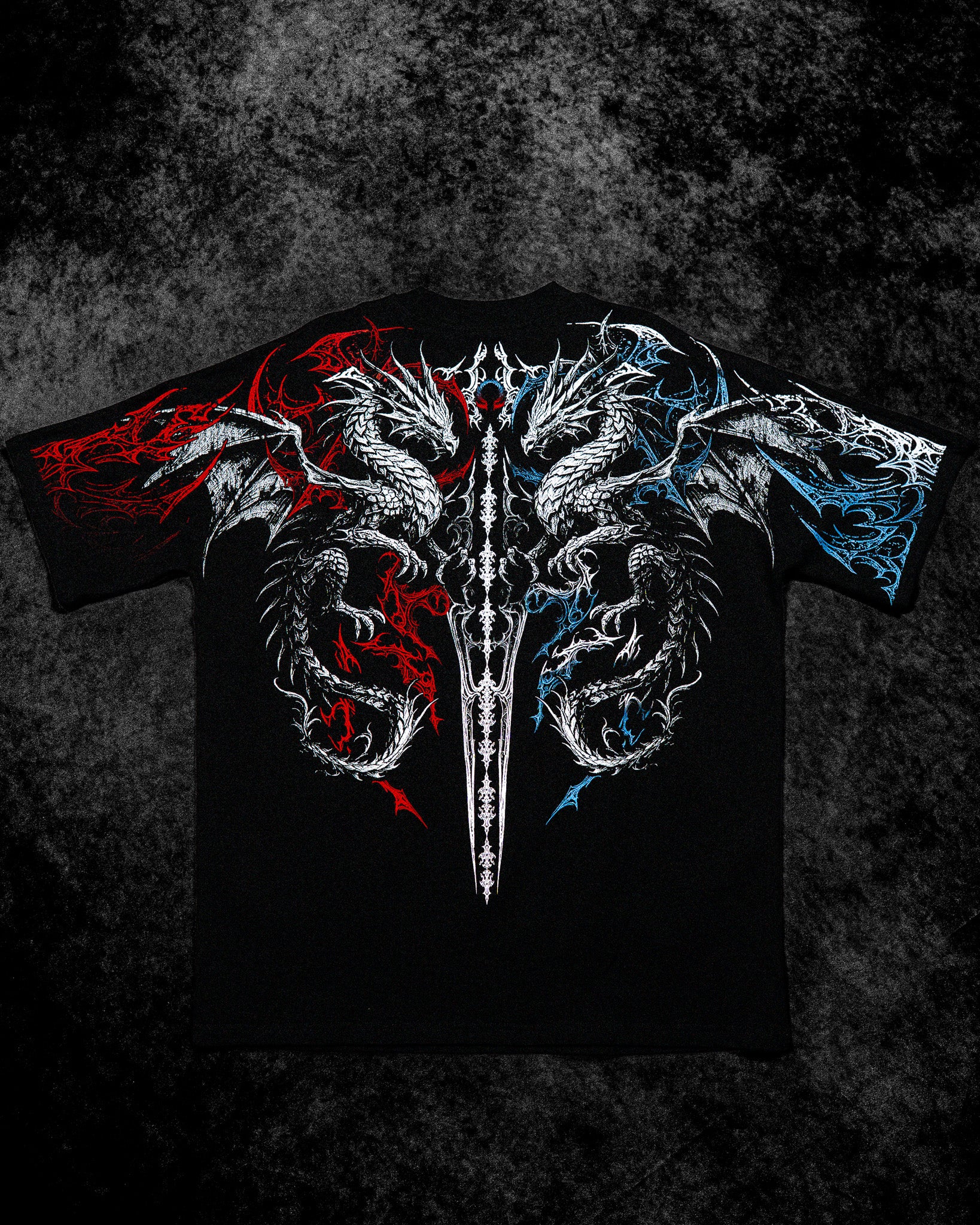 Dragon Blade Oversized T-shirt [FIRE & ICE]-Coordom