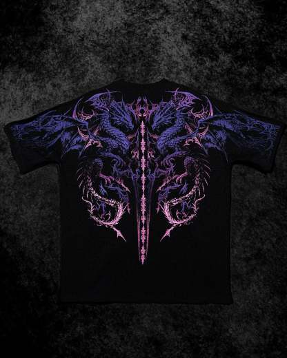 Dragon Blade Oversized T-shirt [TWILIGHT]-Coordom
