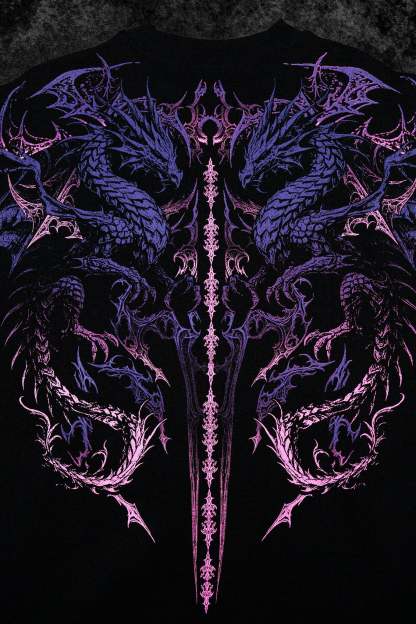 Dragon Blade Oversized T-shirt [TWILIGHT]-Coordom
