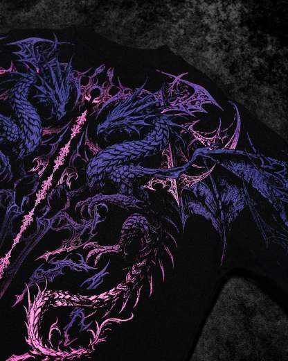 Dragon Blade Oversized T-shirt [TWILIGHT]-Coordom