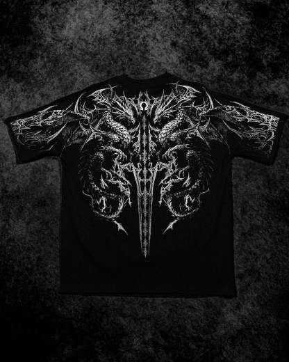 Dragon Blade Oversized T-SHIRT [VOID BLACK]-Coordom