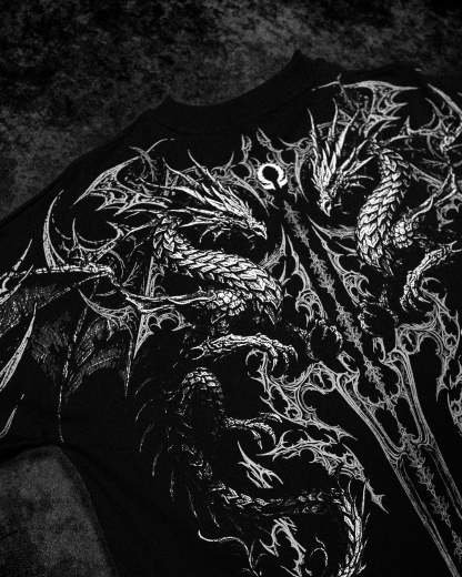 Dragon Blade Oversized T-SHIRT [VOID BLACK]-Coordom