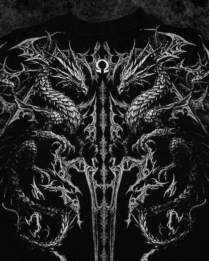 Dragon Blade Oversized T-SHIRT [VOID BLACK]-Coordom