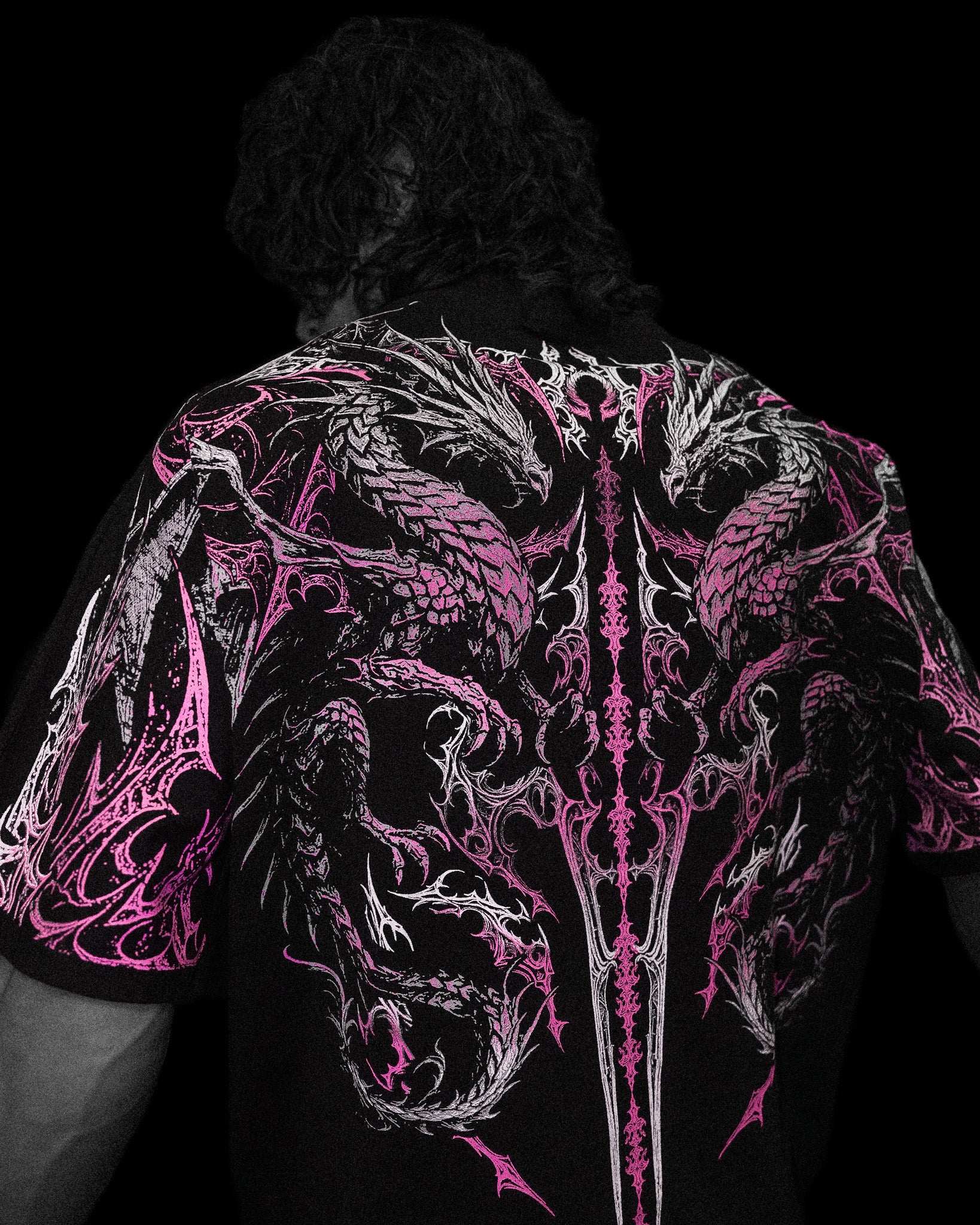 Dragon Blade Oversized T-shirt [BLOSSOM PINK]-Coordom