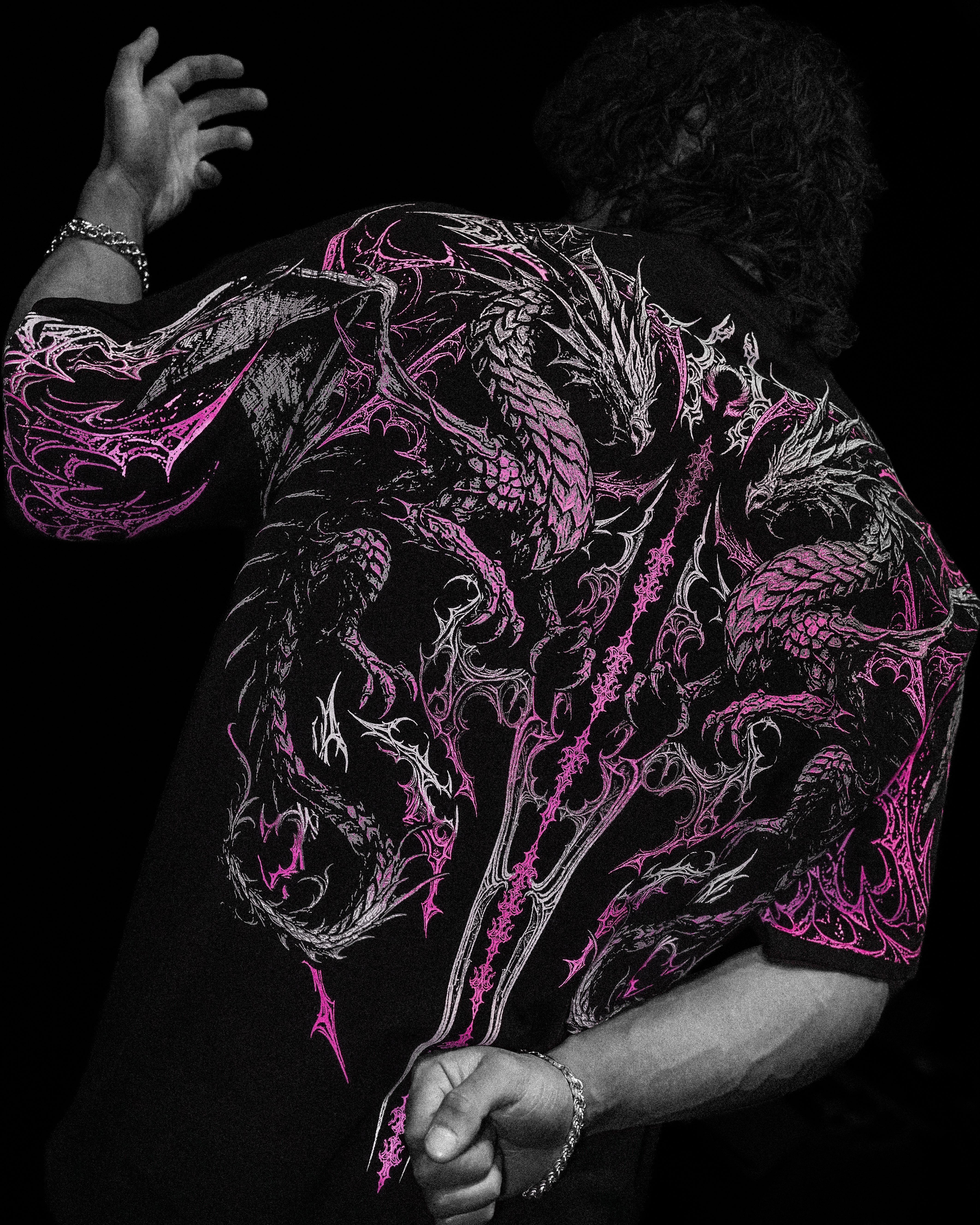 Dragon Blade Oversized T-shirt [BLOSSOM PINK]-Coordom