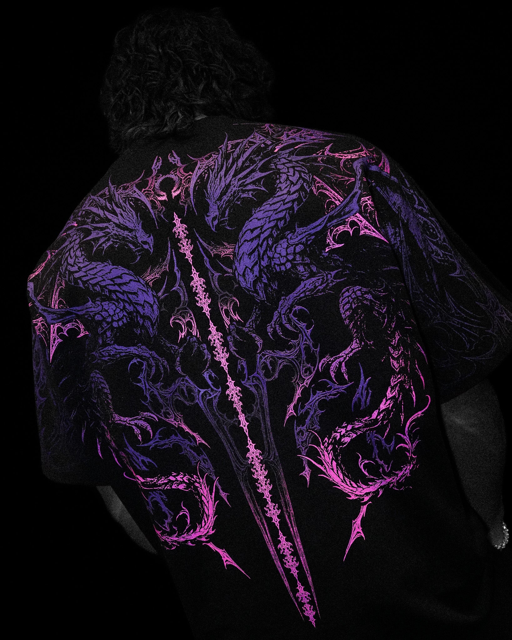 Dragon Blade Oversized T-shirt [TWILIGHT]-Coordom