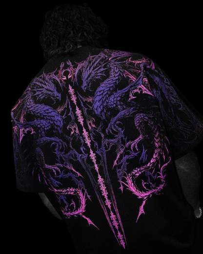 Dragon Blade Oversized T-shirt [TWILIGHT]-Coordom