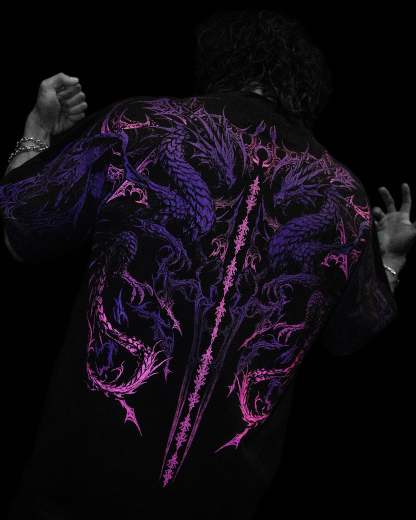 Dragon Blade Oversized T-shirt [TWILIGHT]-Coordom