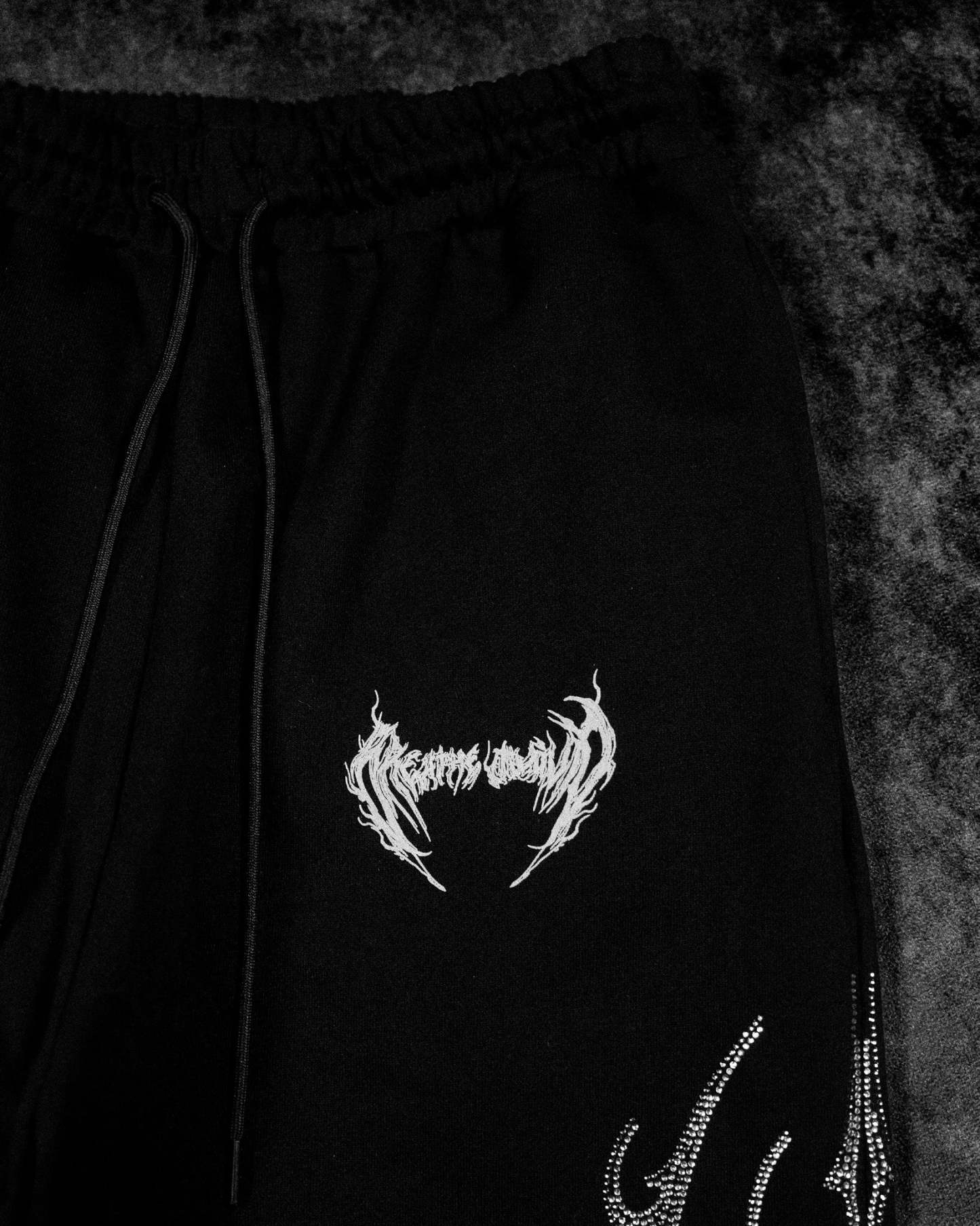 Cyberflare Rhinestone Banana Uncuffed Cargos [VOID BLACK]-Coordom